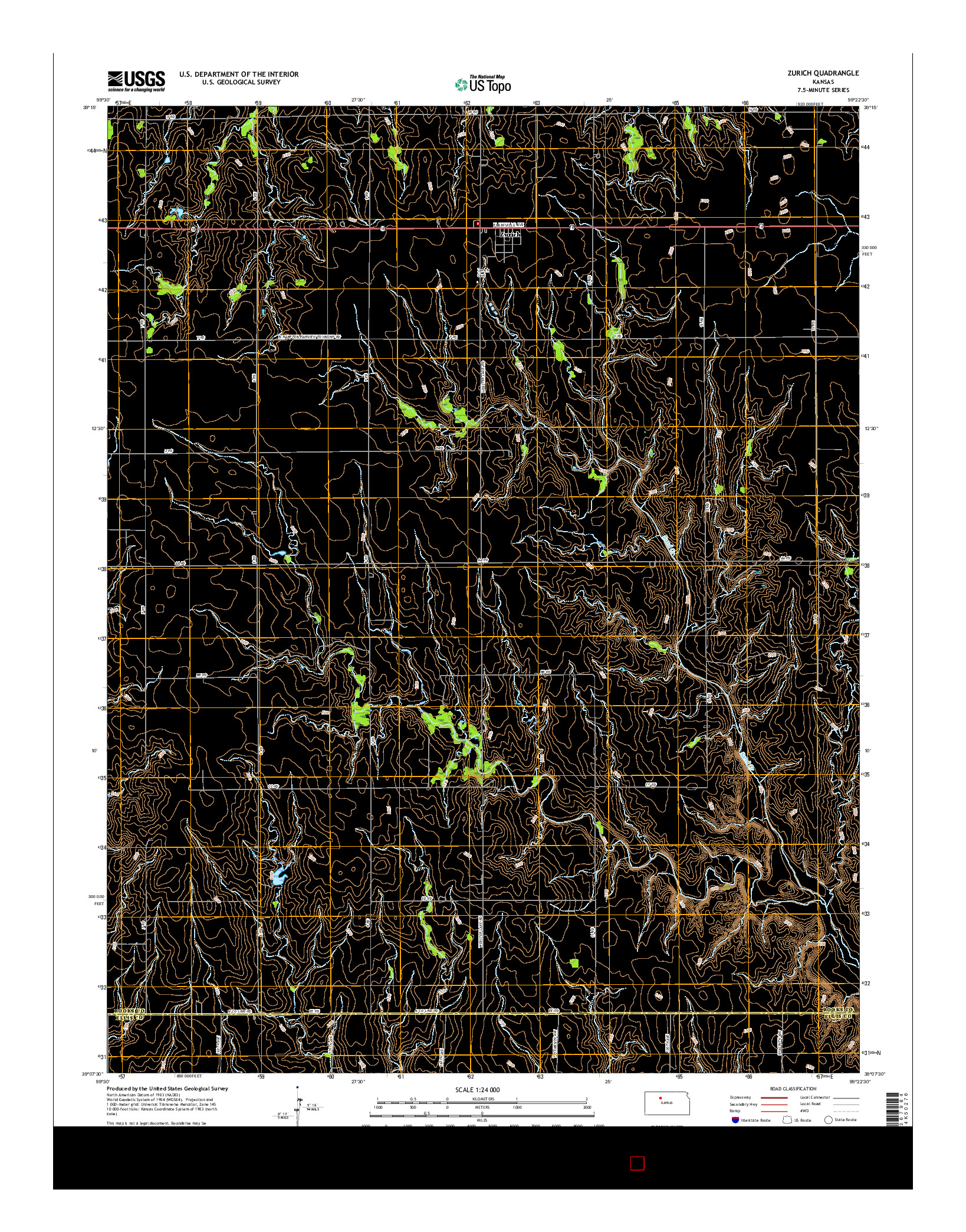 USGS US TOPO 7.5-MINUTE MAP FOR ZURICH, KS 2015