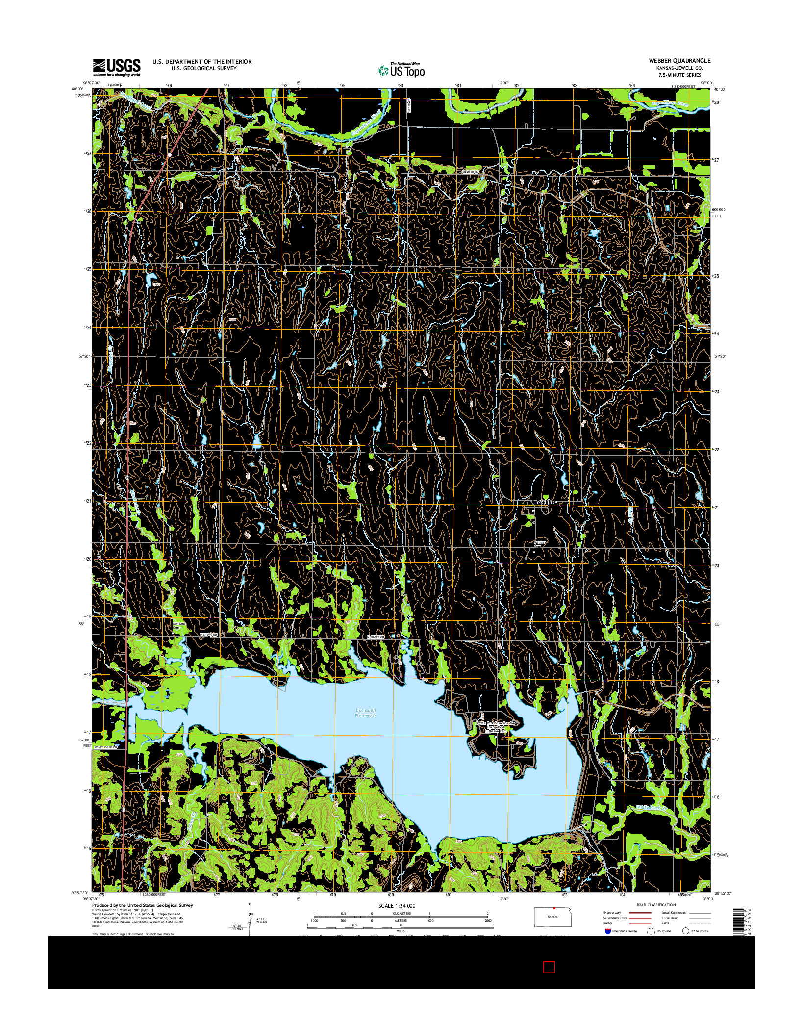 USGS US TOPO 7.5-MINUTE MAP FOR WEBBER, KS 2015