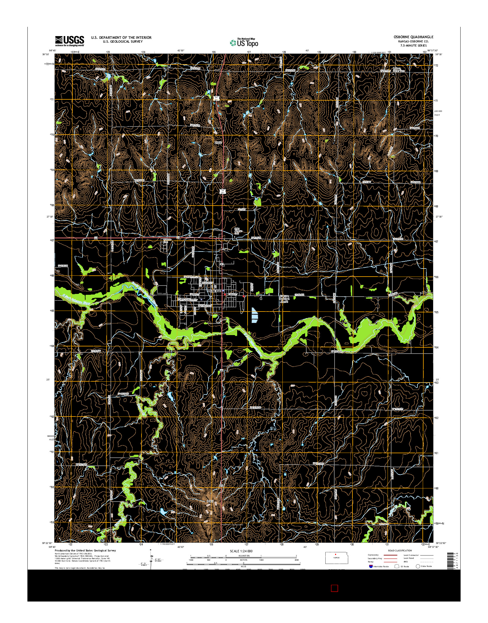 USGS US TOPO 7.5-MINUTE MAP FOR OSBORNE, KS 2015