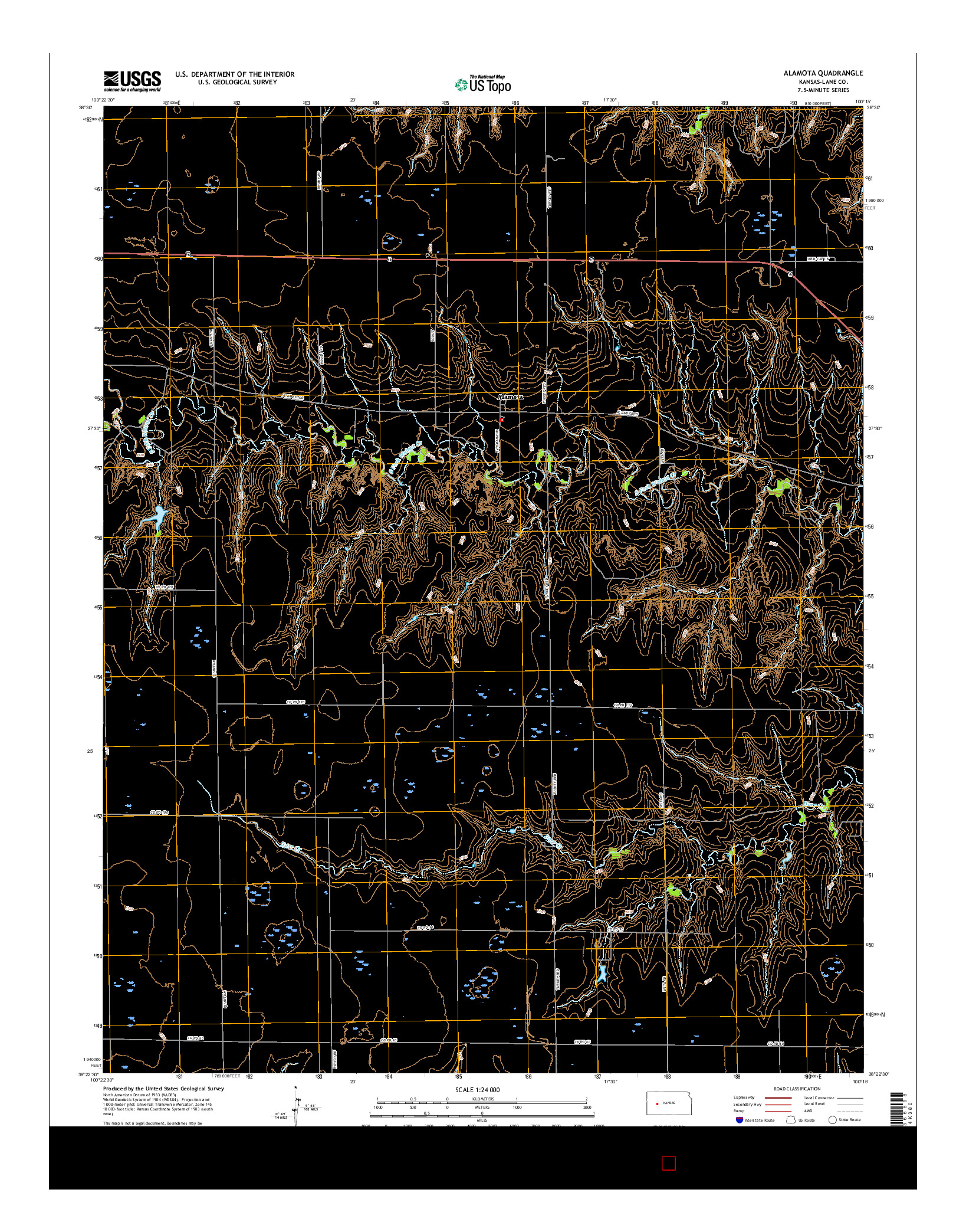 USGS US TOPO 7.5-MINUTE MAP FOR ALAMOTA, KS 2015