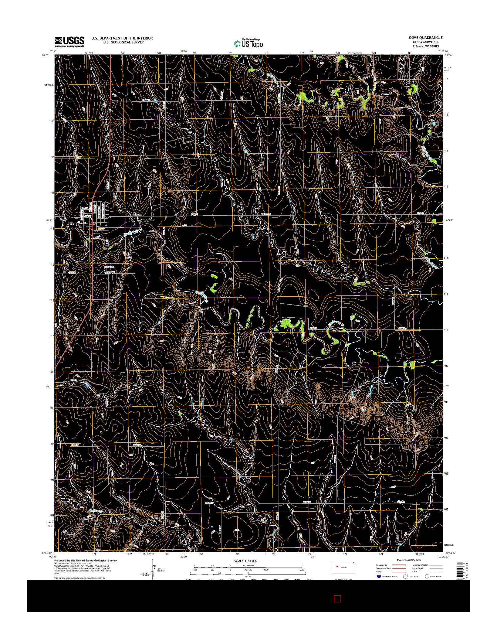 USGS US TOPO 7.5-MINUTE MAP FOR GOVE, KS 2015