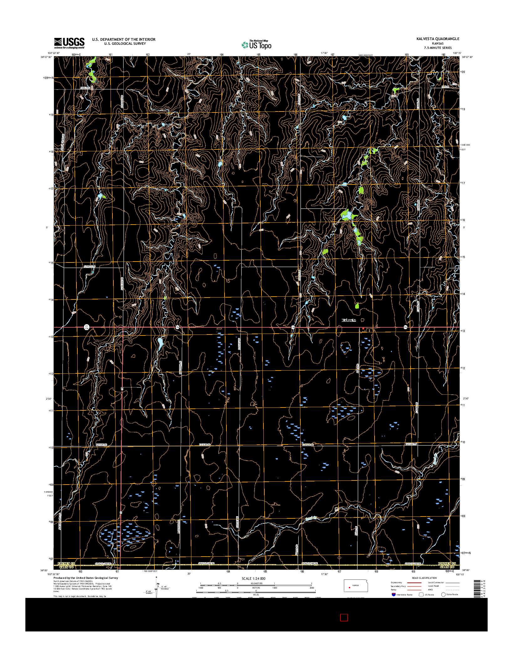 USGS US TOPO 7.5-MINUTE MAP FOR KALVESTA, KS 2015