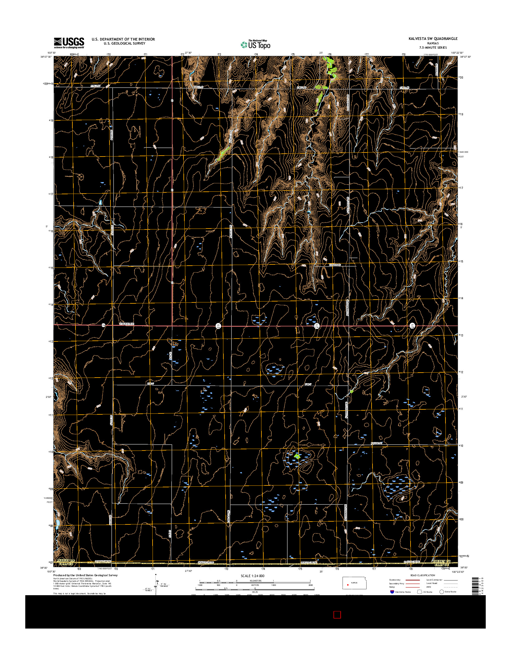 USGS US TOPO 7.5-MINUTE MAP FOR KALVESTA SW, KS 2015