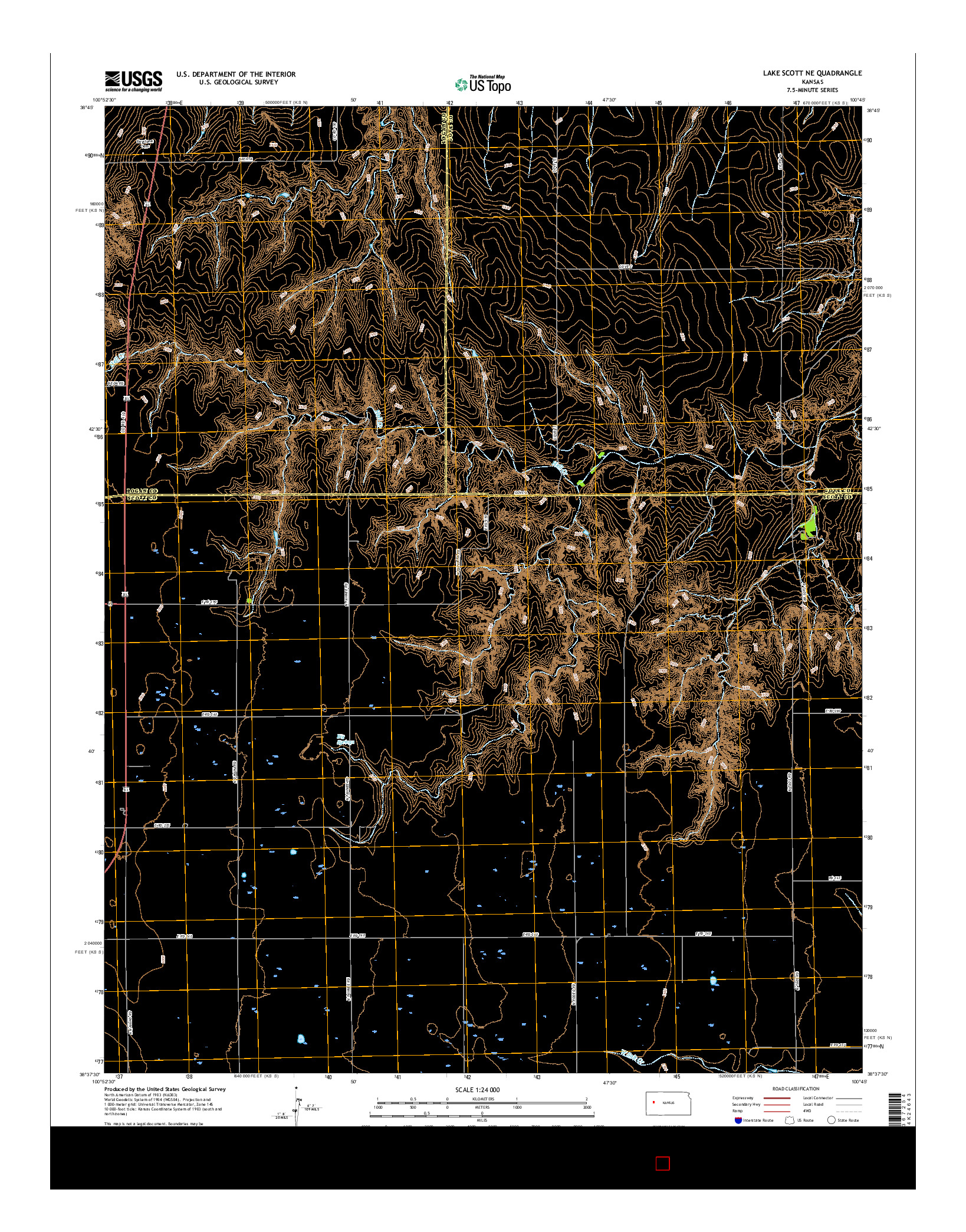 USGS US TOPO 7.5-MINUTE MAP FOR LAKE SCOTT NE, KS 2015