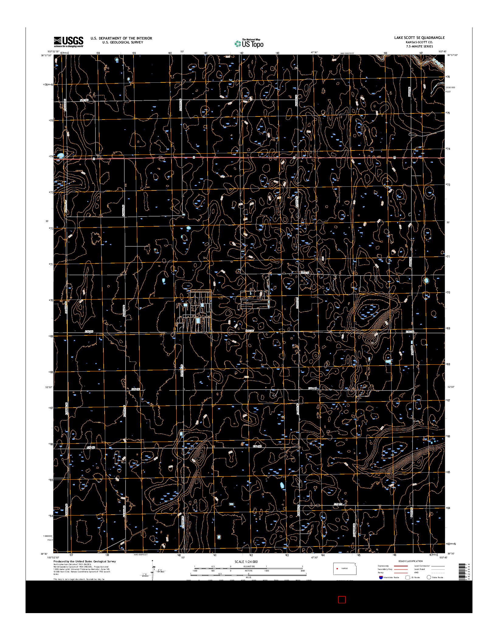 USGS US TOPO 7.5-MINUTE MAP FOR LAKE SCOTT SE, KS 2015