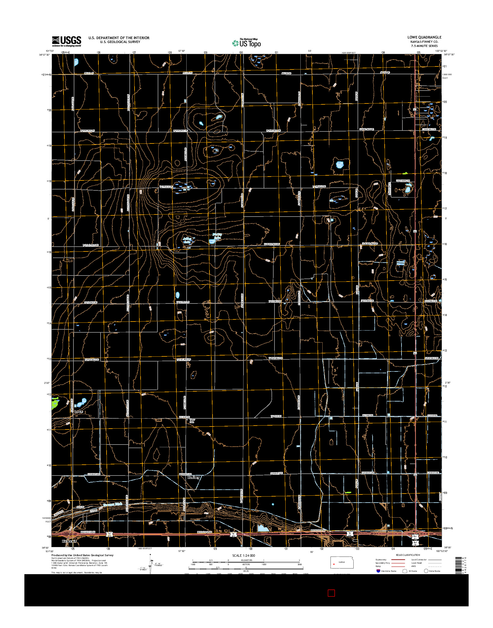 USGS US TOPO 7.5-MINUTE MAP FOR LOWE, KS 2015