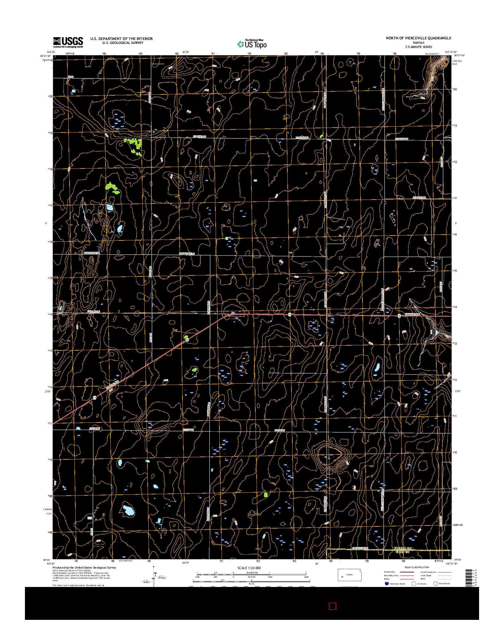 USGS US TOPO 7.5-MINUTE MAP FOR NORTH OF PIERCEVILLE, KS 2015