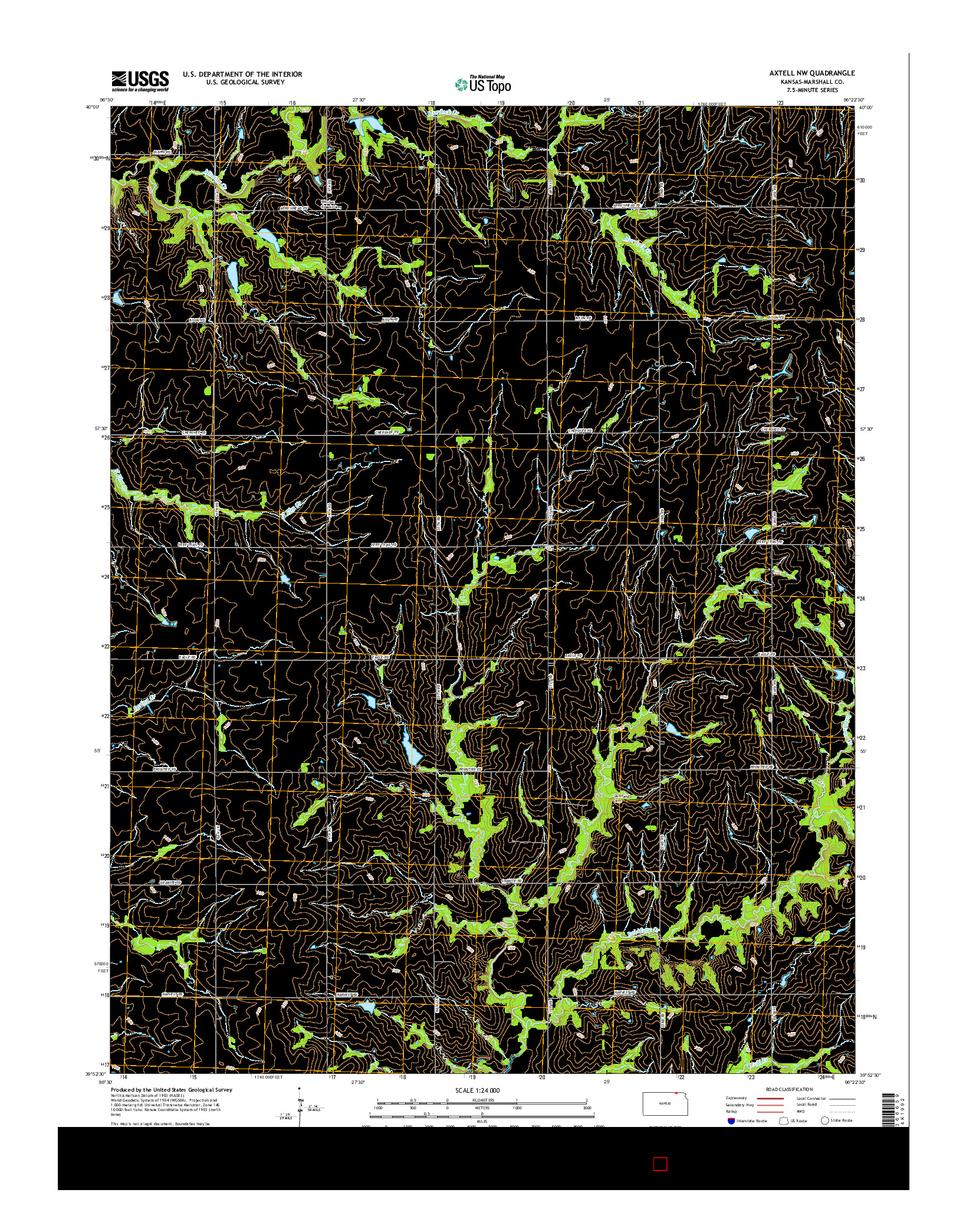 USGS US TOPO 7.5-MINUTE MAP FOR AXTELL NW, KS 2015