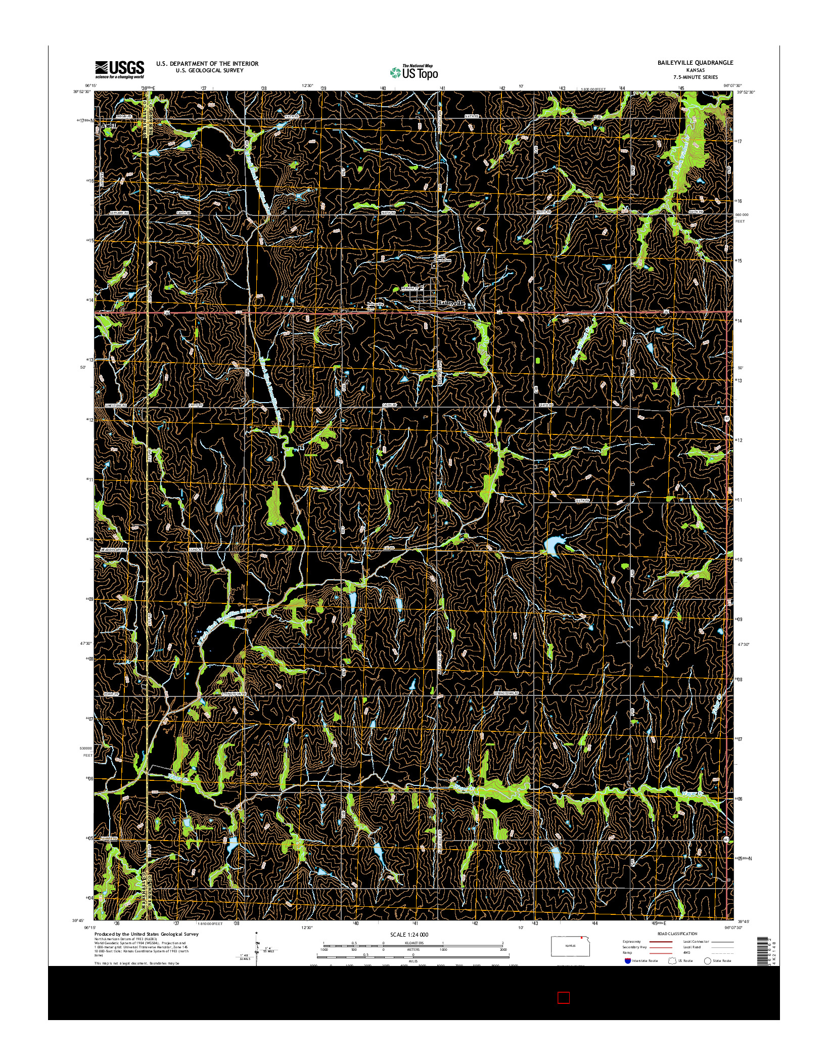 USGS US TOPO 7.5-MINUTE MAP FOR BAILEYVILLE, KS 2015