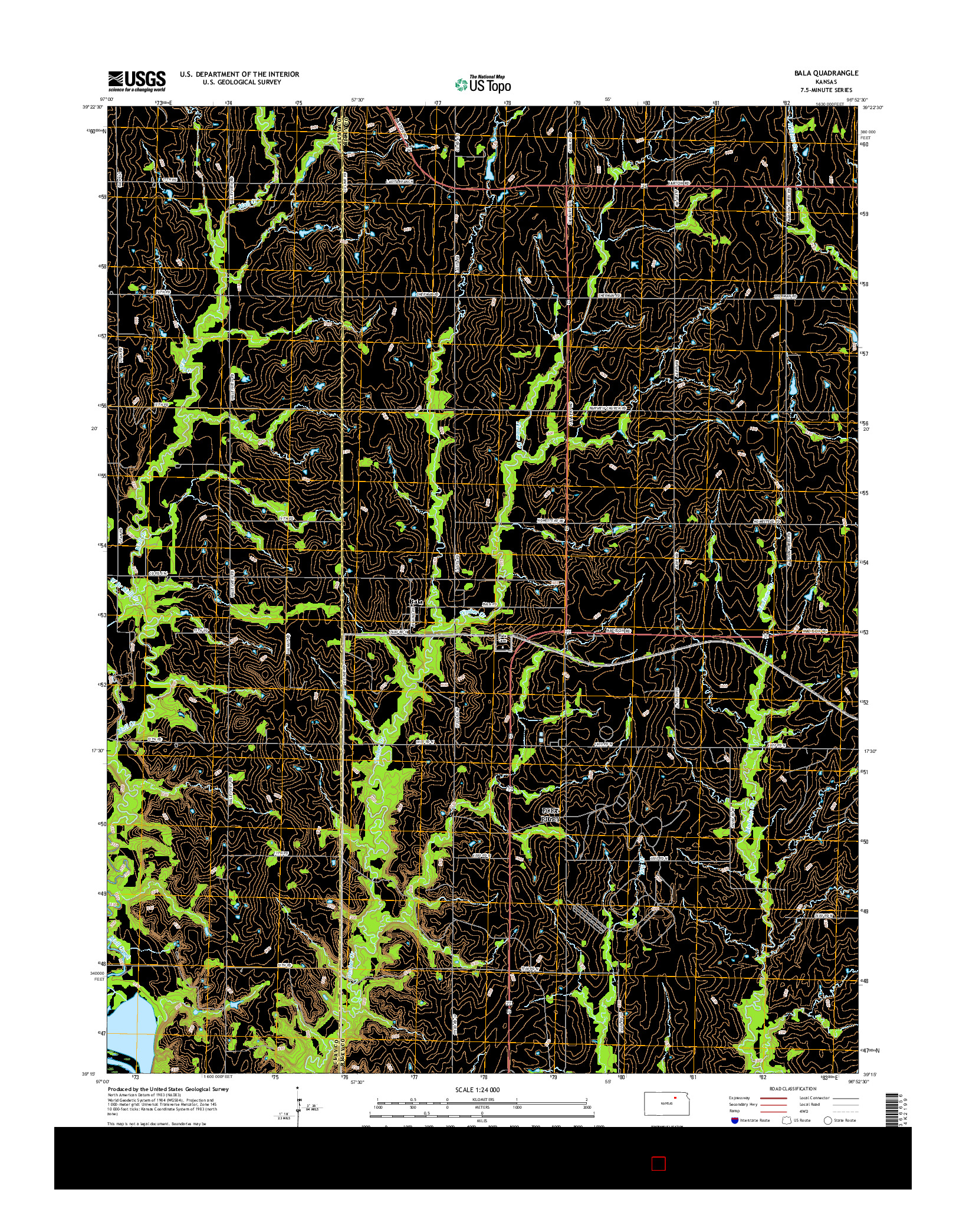 USGS US TOPO 7.5-MINUTE MAP FOR BALA, KS 2015