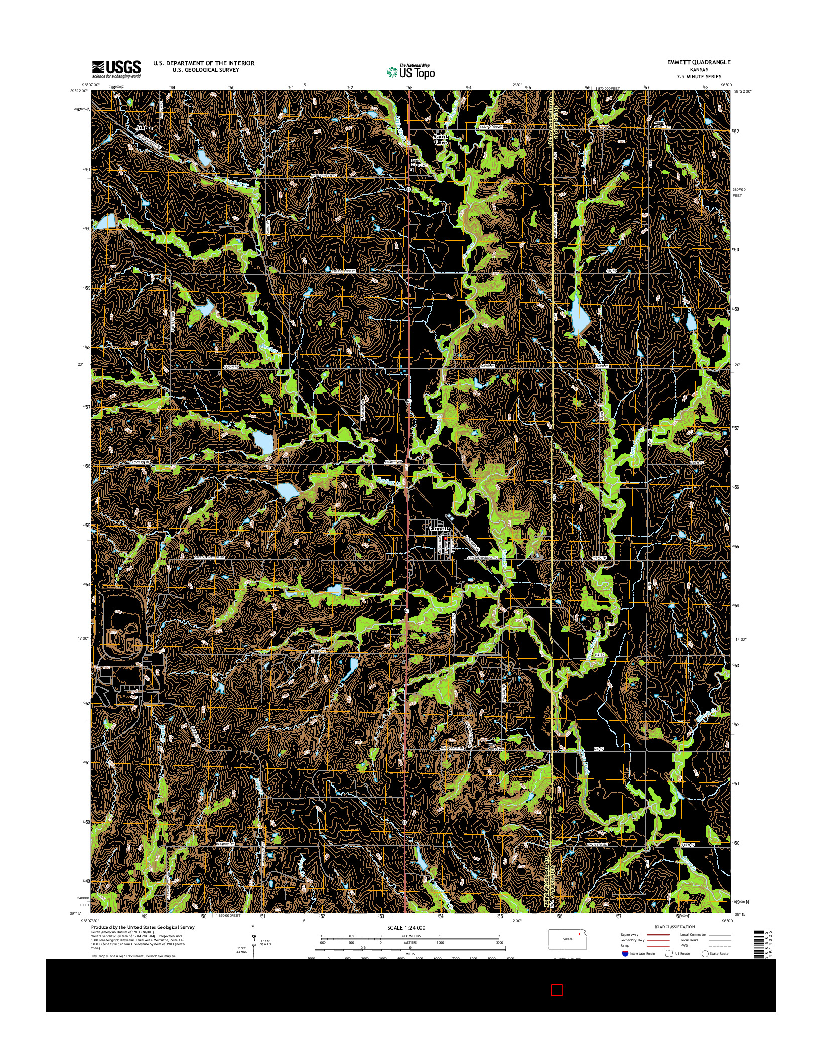 USGS US TOPO 7.5-MINUTE MAP FOR EMMETT, KS 2015