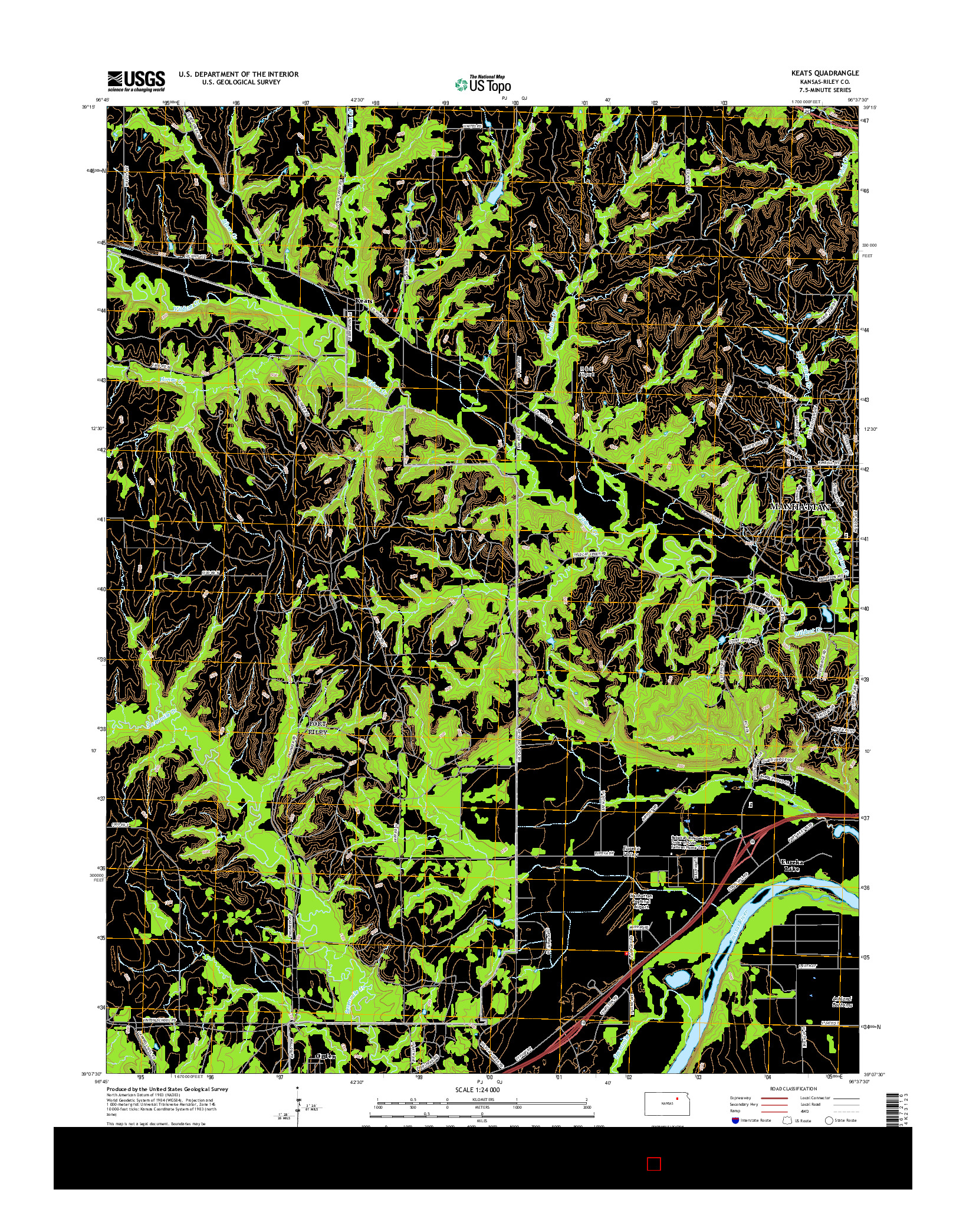 USGS US TOPO 7.5-MINUTE MAP FOR KEATS, KS 2015