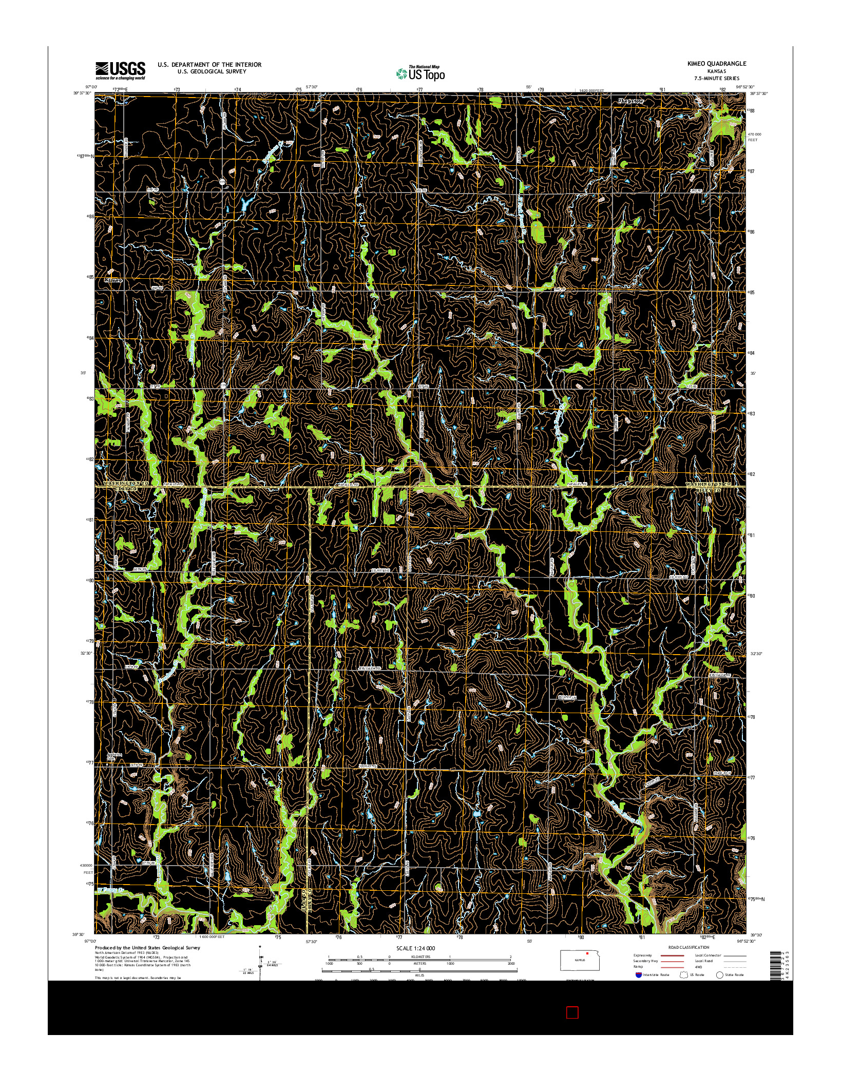 USGS US TOPO 7.5-MINUTE MAP FOR KIMEO, KS 2015