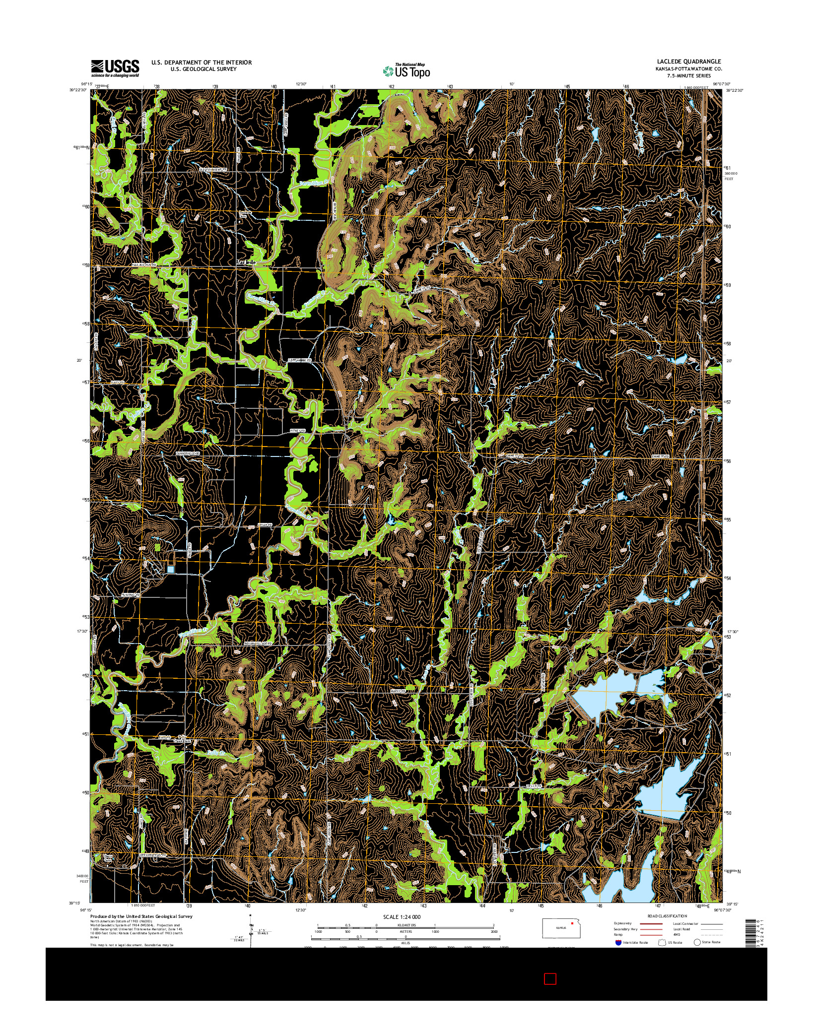 USGS US TOPO 7.5-MINUTE MAP FOR LACLEDE, KS 2015