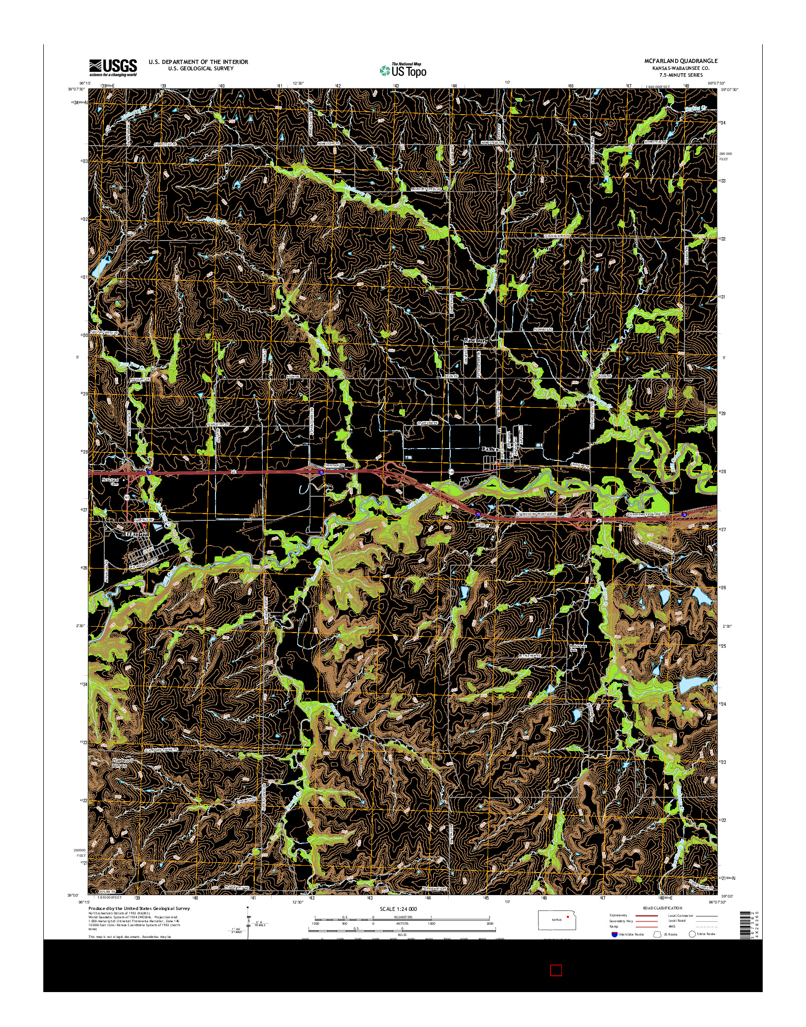 USGS US TOPO 7.5-MINUTE MAP FOR MCFARLAND, KS 2015