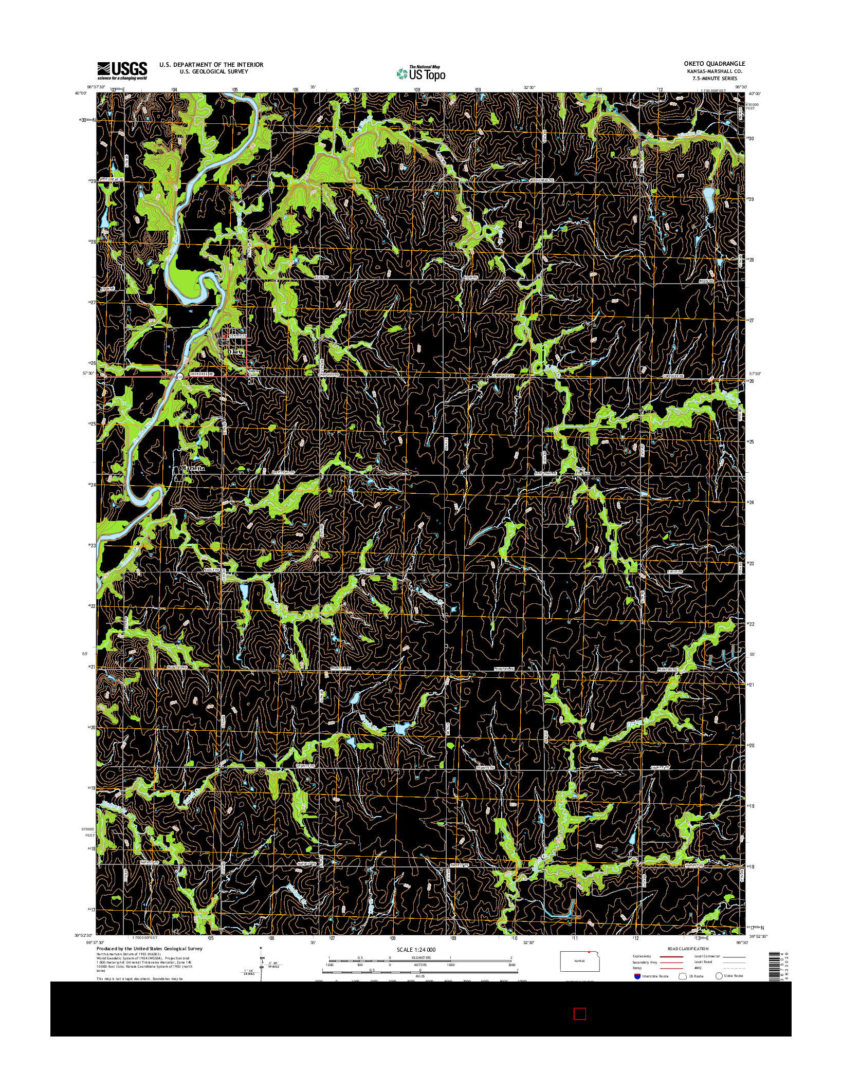 USGS US TOPO 7.5-MINUTE MAP FOR OKETO, KS 2015