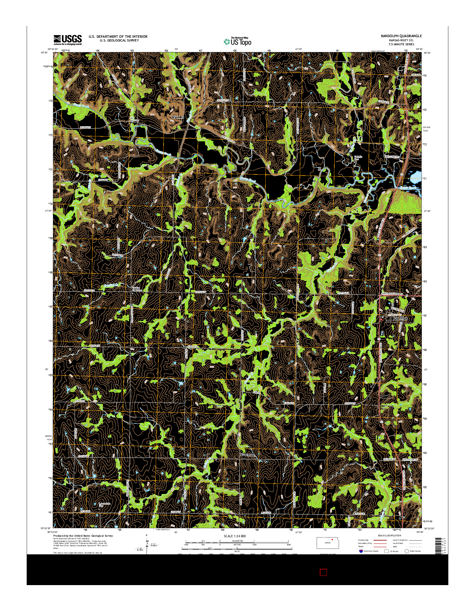 USGS US TOPO 7.5-MINUTE MAP FOR RANDOLPH, KS 2015