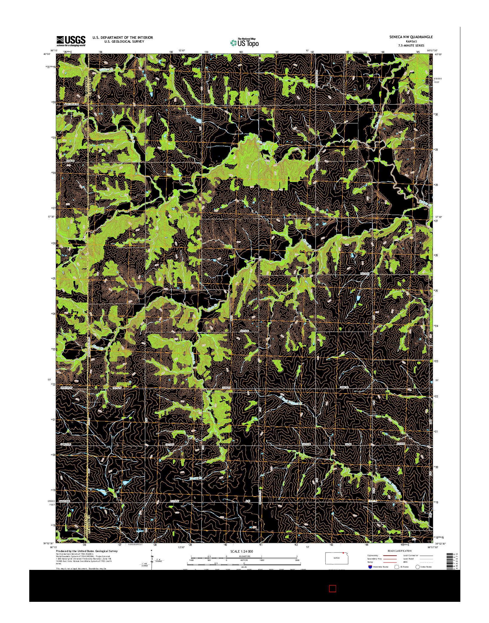 USGS US TOPO 7.5-MINUTE MAP FOR SENECA NW, KS 2015