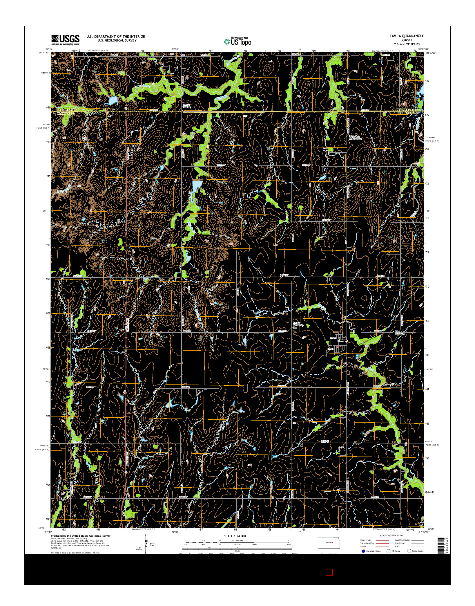 USGS US TOPO 7.5-MINUTE MAP FOR TAMPA, KS 2015