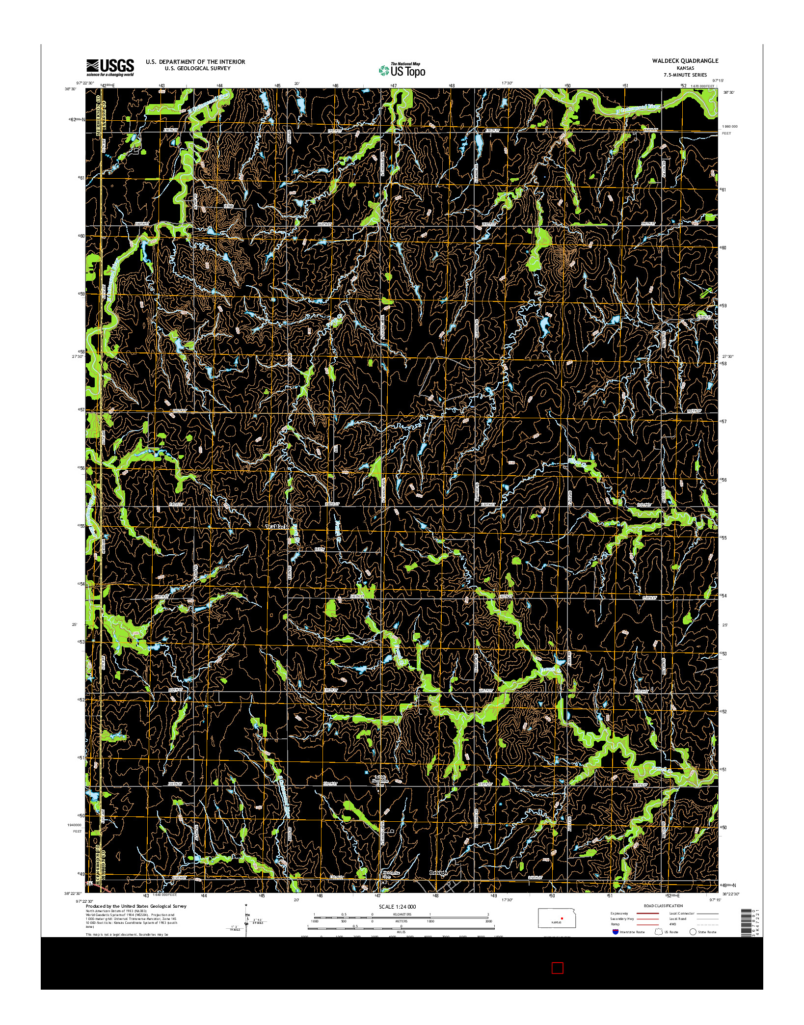 USGS US TOPO 7.5-MINUTE MAP FOR WALDECK, KS 2015