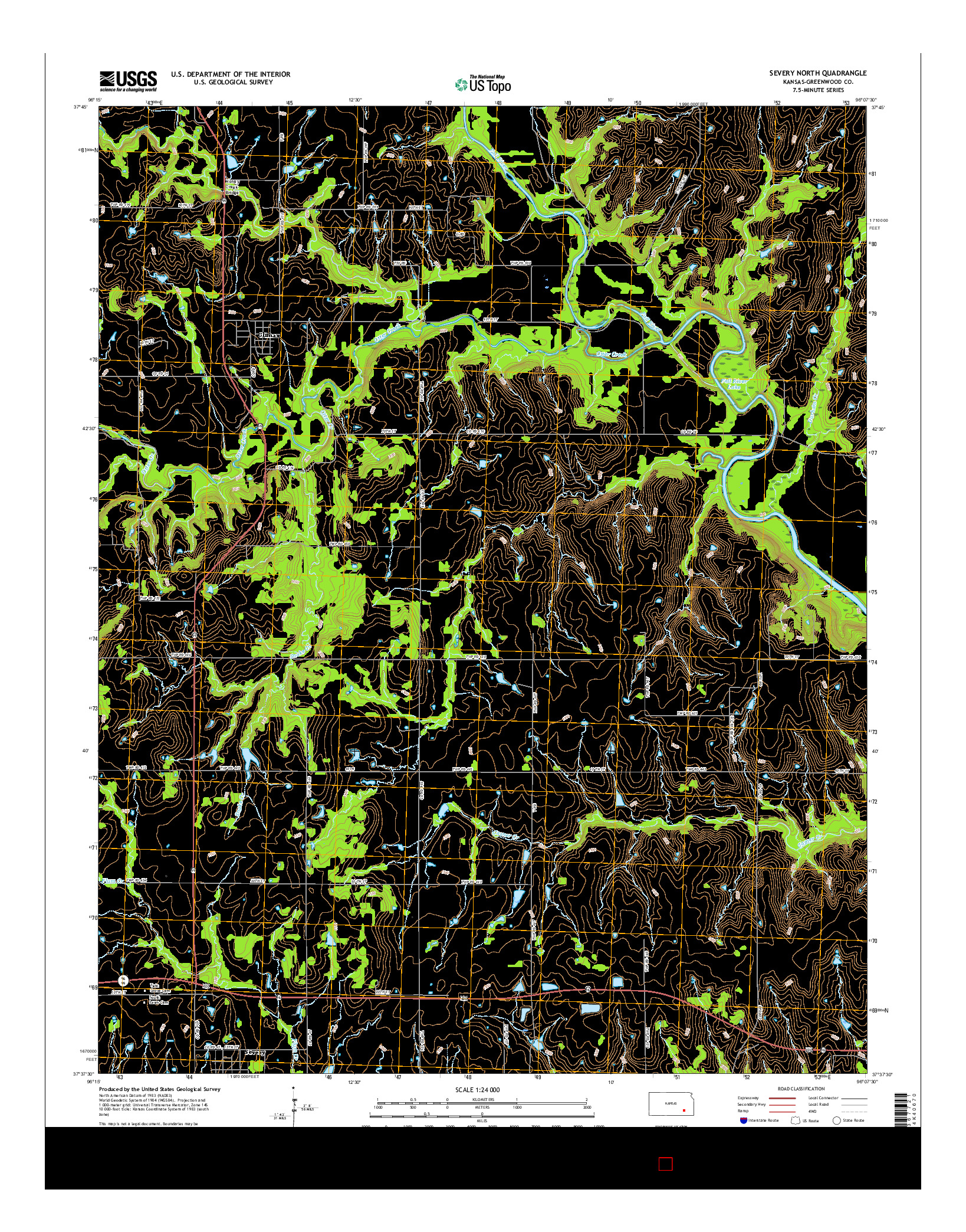 USGS US TOPO 7.5-MINUTE MAP FOR SEVERY NORTH, KS 2015