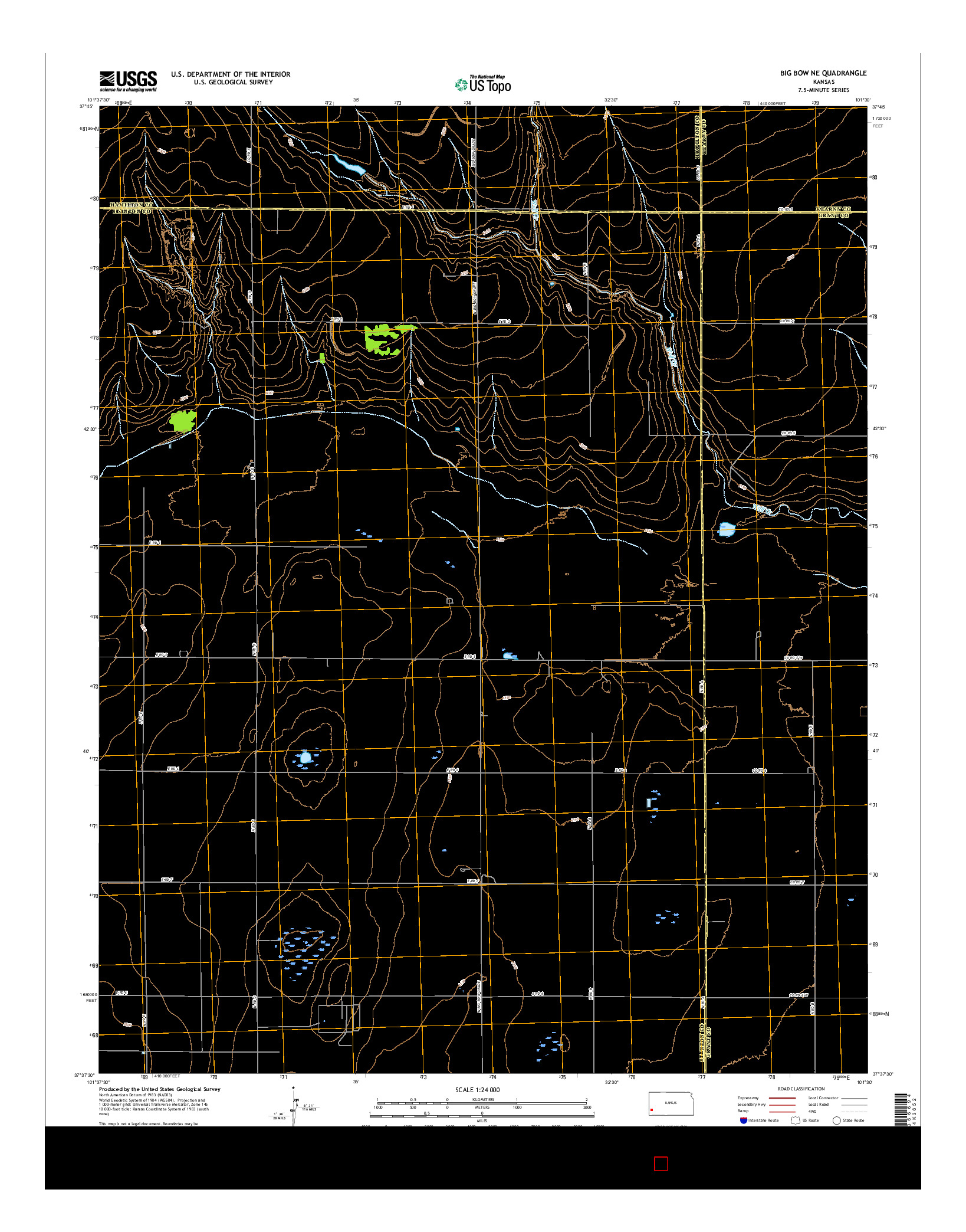 USGS US TOPO 7.5-MINUTE MAP FOR BIG BOW NE, KS 2015
