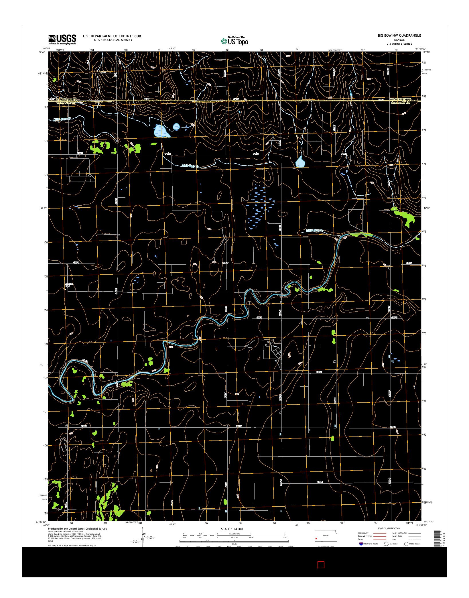 USGS US TOPO 7.5-MINUTE MAP FOR BIG BOW NW, KS 2015