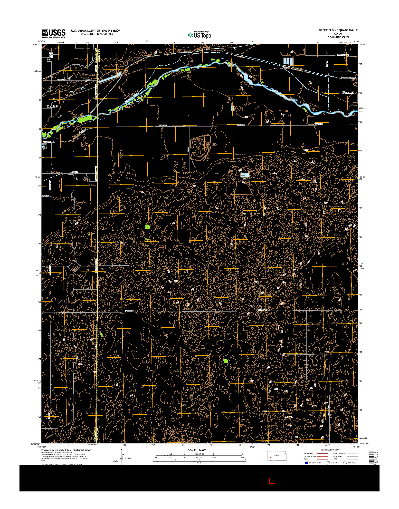 USGS US TOPO 7.5-MINUTE MAP FOR DEERFIELD NE, KS 2015