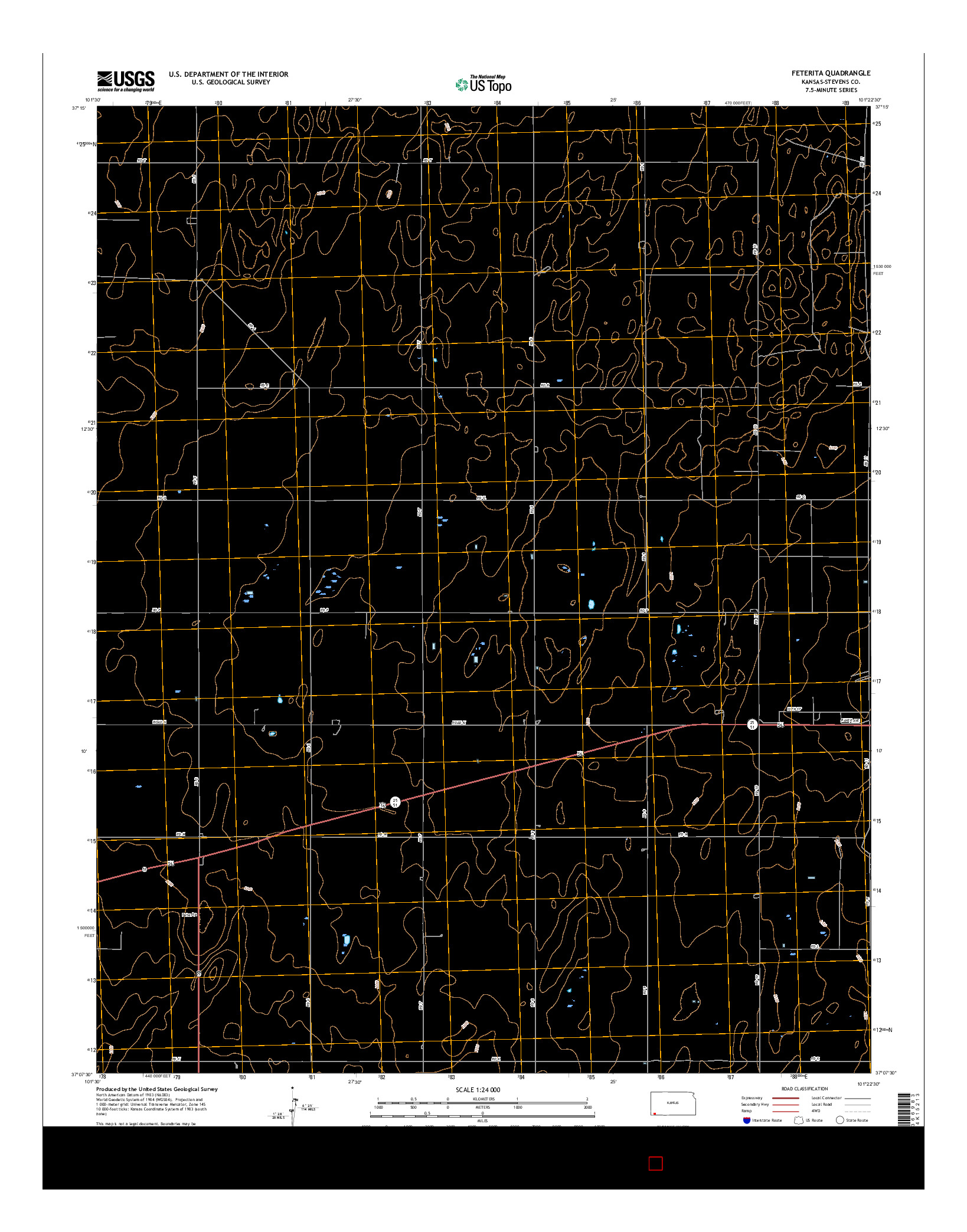 USGS US TOPO 7.5-MINUTE MAP FOR FETERITA, KS 2015
