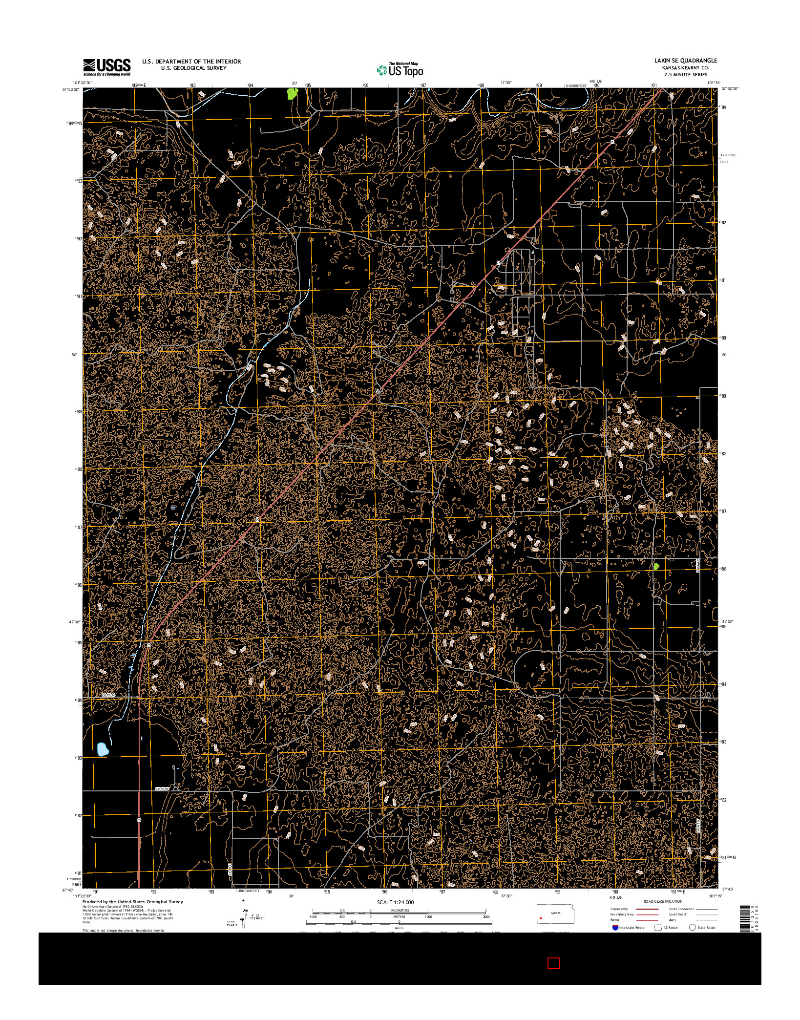 USGS US TOPO 7.5-MINUTE MAP FOR LAKIN SE, KS 2015