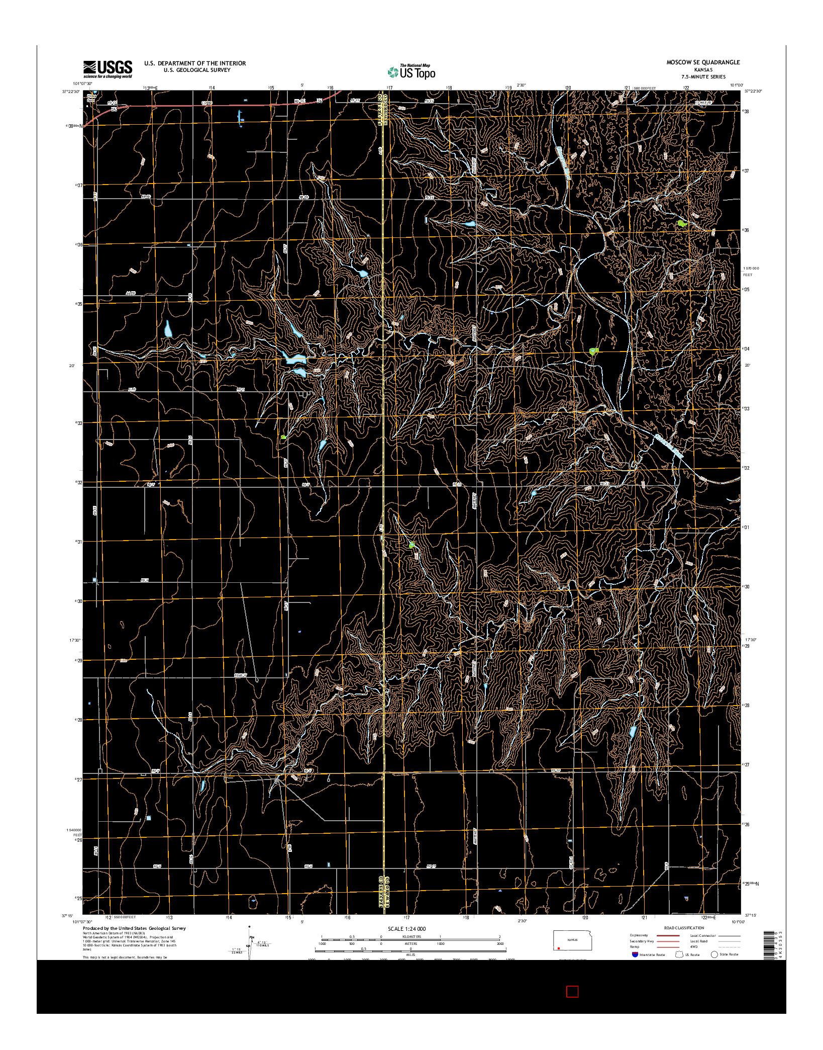 USGS US TOPO 7.5-MINUTE MAP FOR MOSCOW SE, KS 2015