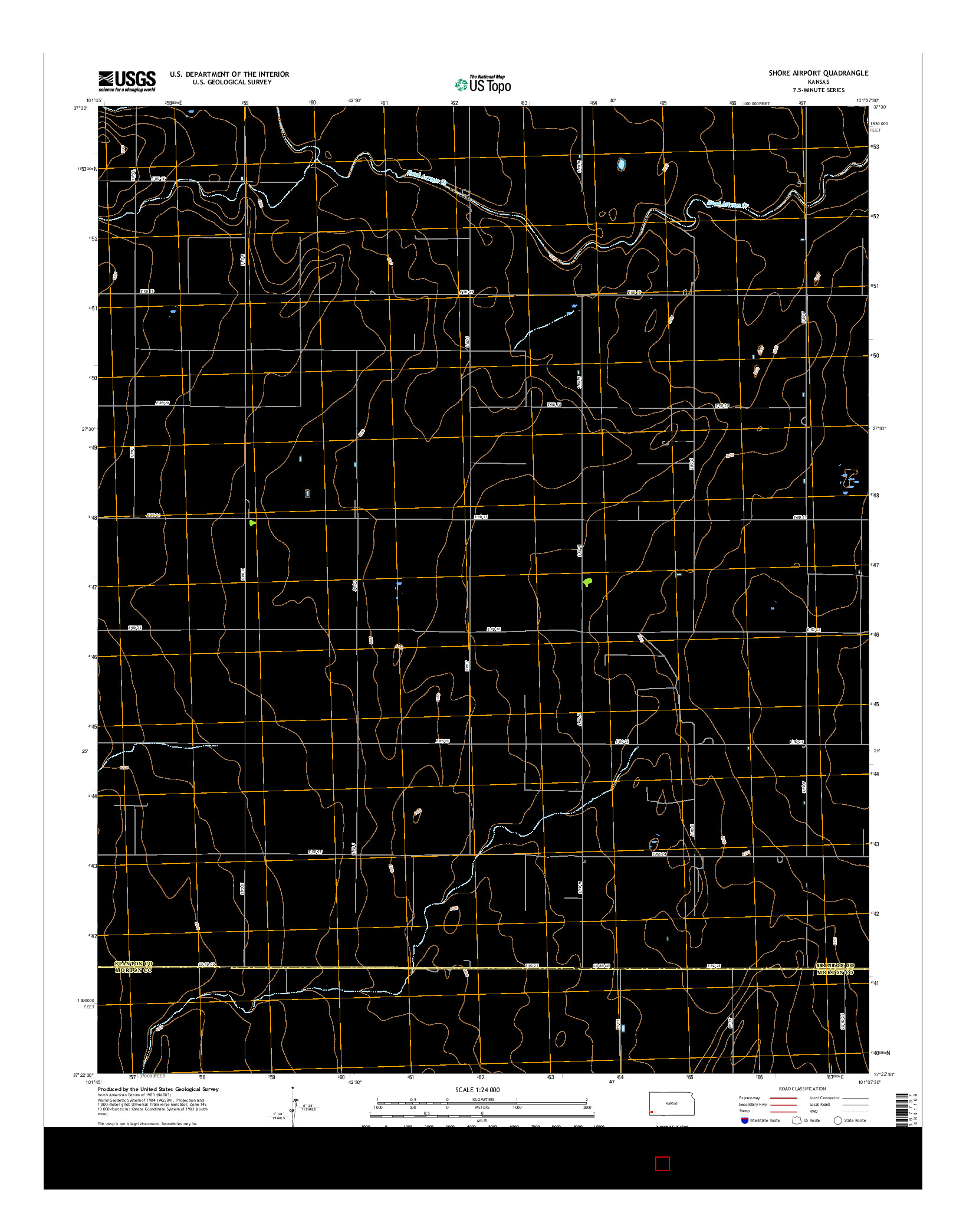 USGS US TOPO 7.5-MINUTE MAP FOR SHORE AIRPORT, KS 2015