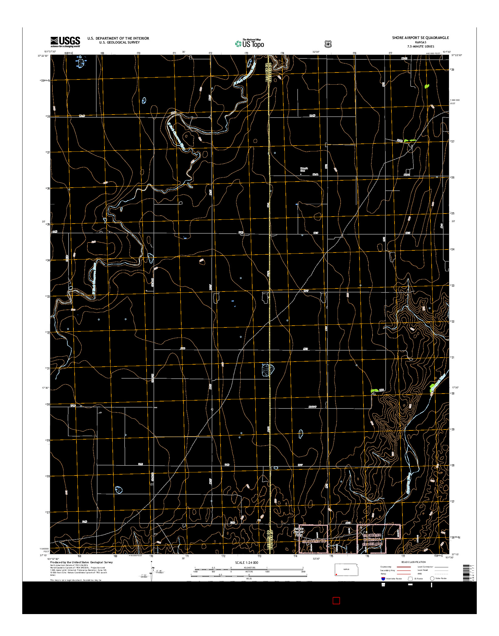 USGS US TOPO 7.5-MINUTE MAP FOR SHORE AIRPORT SE, KS 2015
