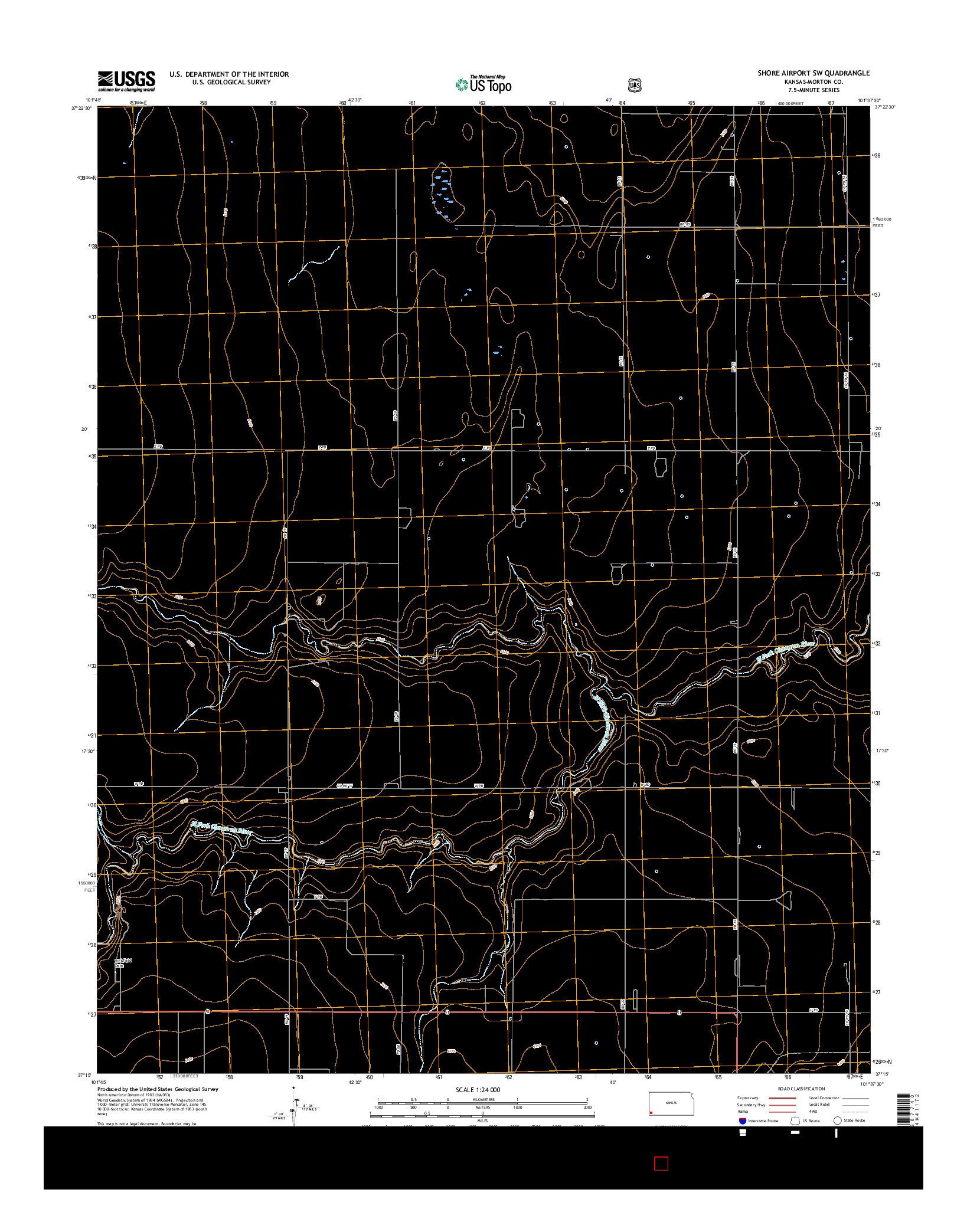 USGS US TOPO 7.5-MINUTE MAP FOR SHORE AIRPORT SW, KS 2015