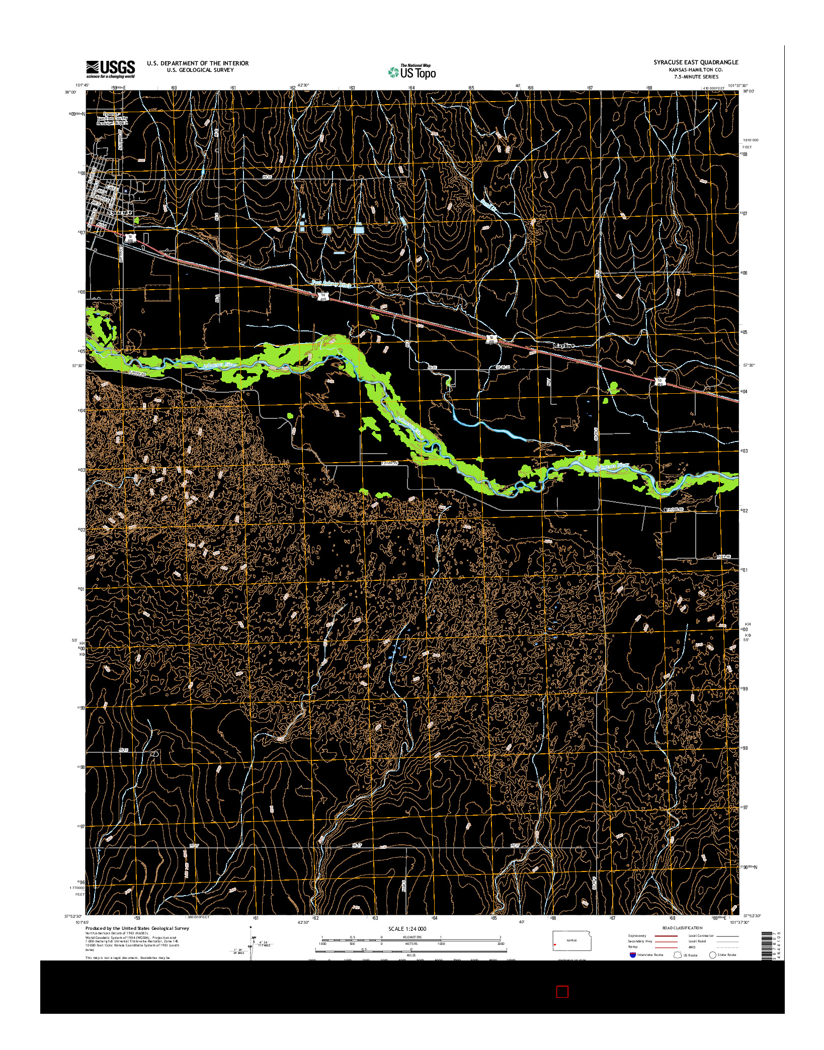 USGS US TOPO 7.5-MINUTE MAP FOR SYRACUSE EAST, KS 2015