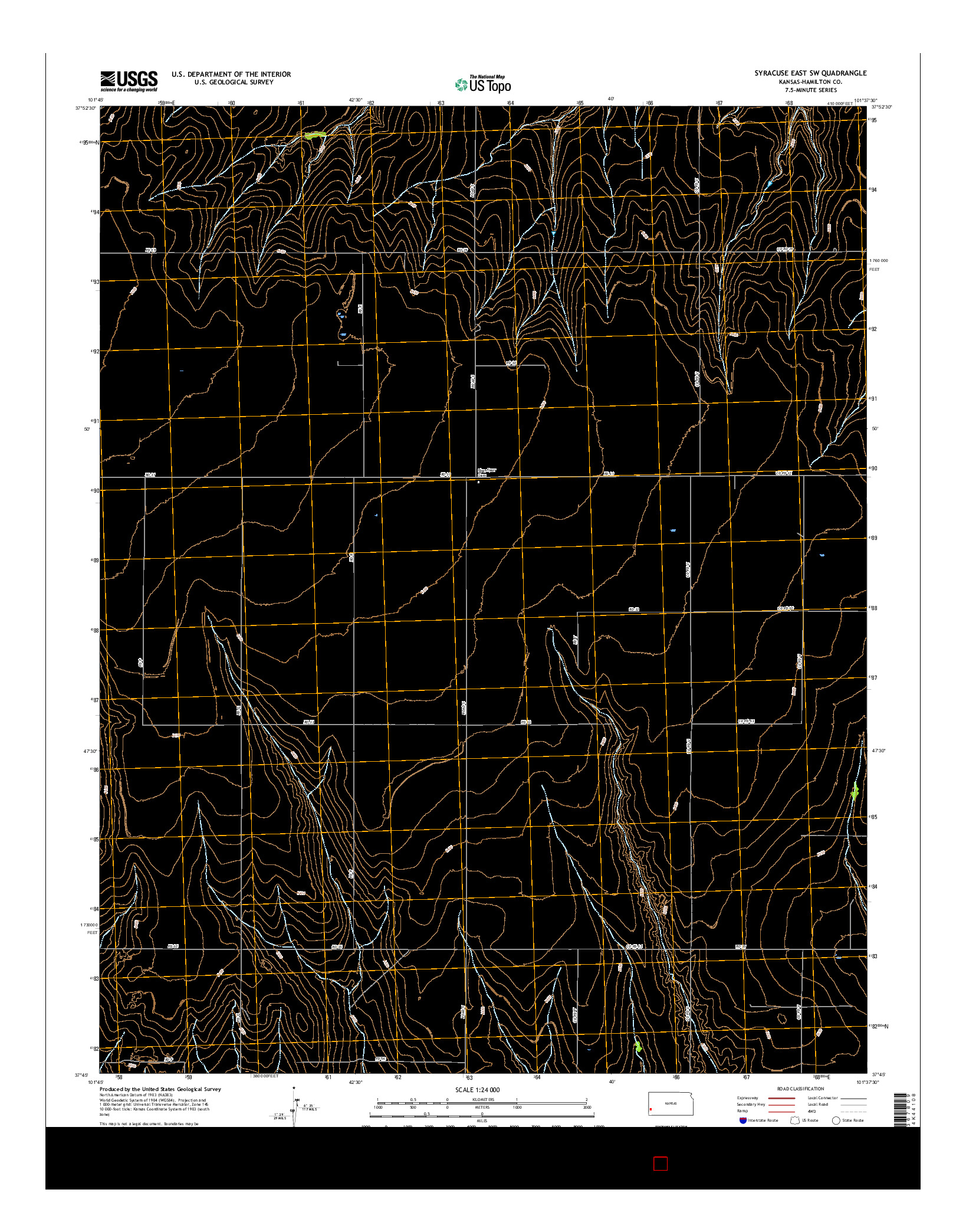 USGS US TOPO 7.5-MINUTE MAP FOR SYRACUSE EAST SW, KS 2015