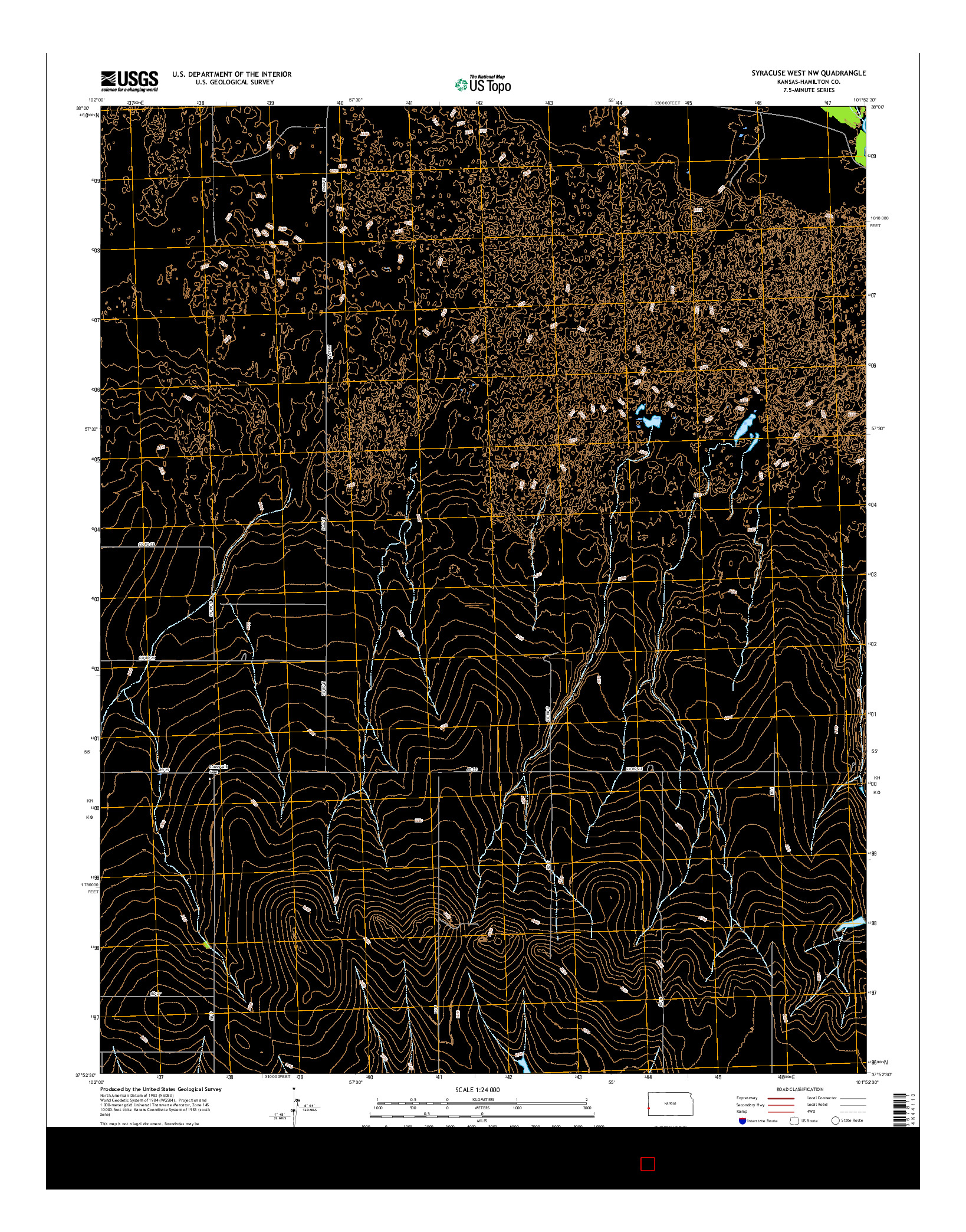 USGS US TOPO 7.5-MINUTE MAP FOR SYRACUSE WEST NW, KS 2015