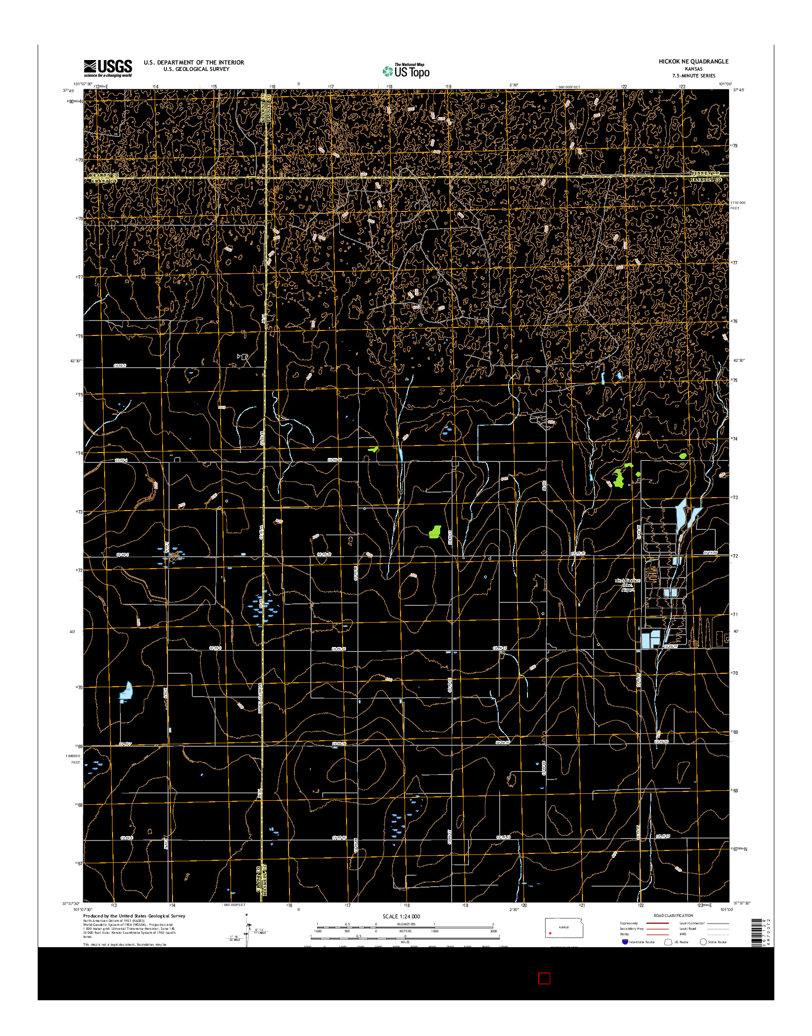 USGS US TOPO 7.5-MINUTE MAP FOR HICKOK NE, KS 2015