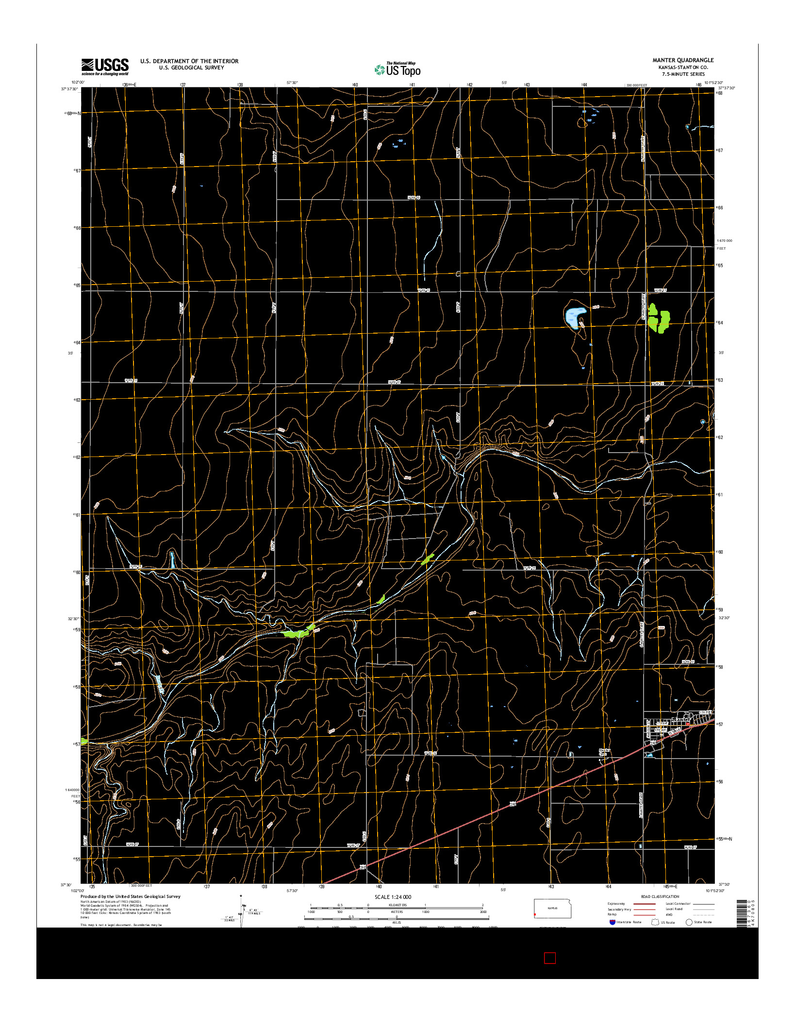 USGS US TOPO 7.5-MINUTE MAP FOR MANTER, KS 2015