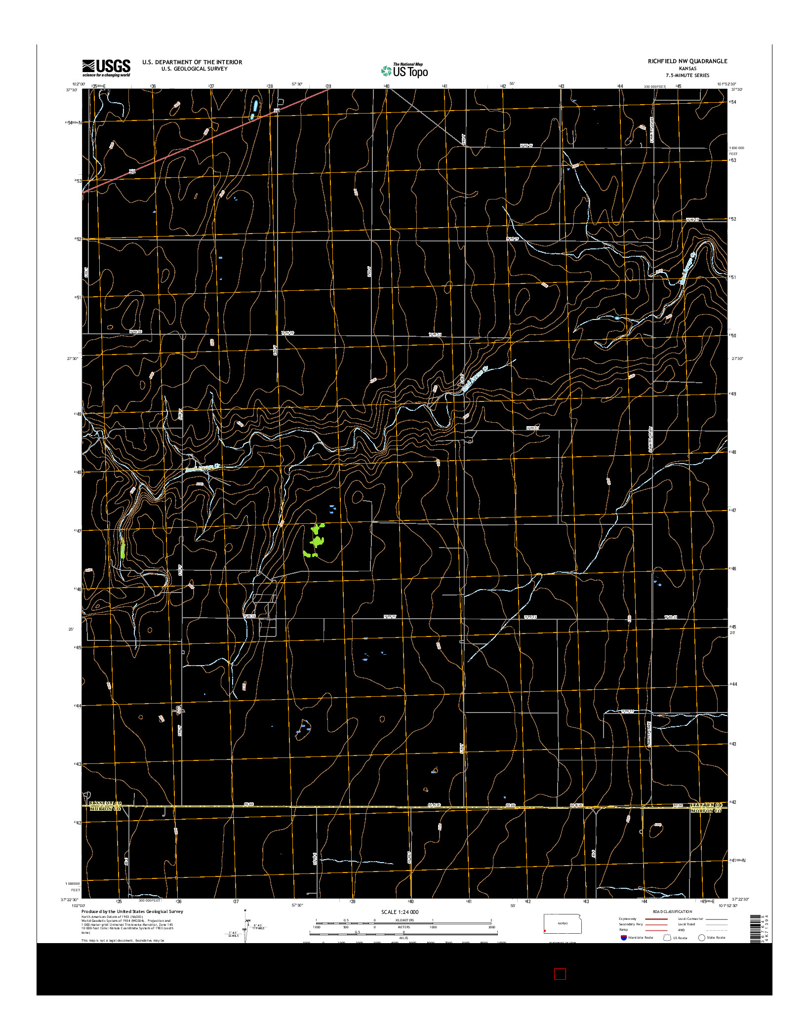 USGS US TOPO 7.5-MINUTE MAP FOR RICHFIELD NW, KS 2015