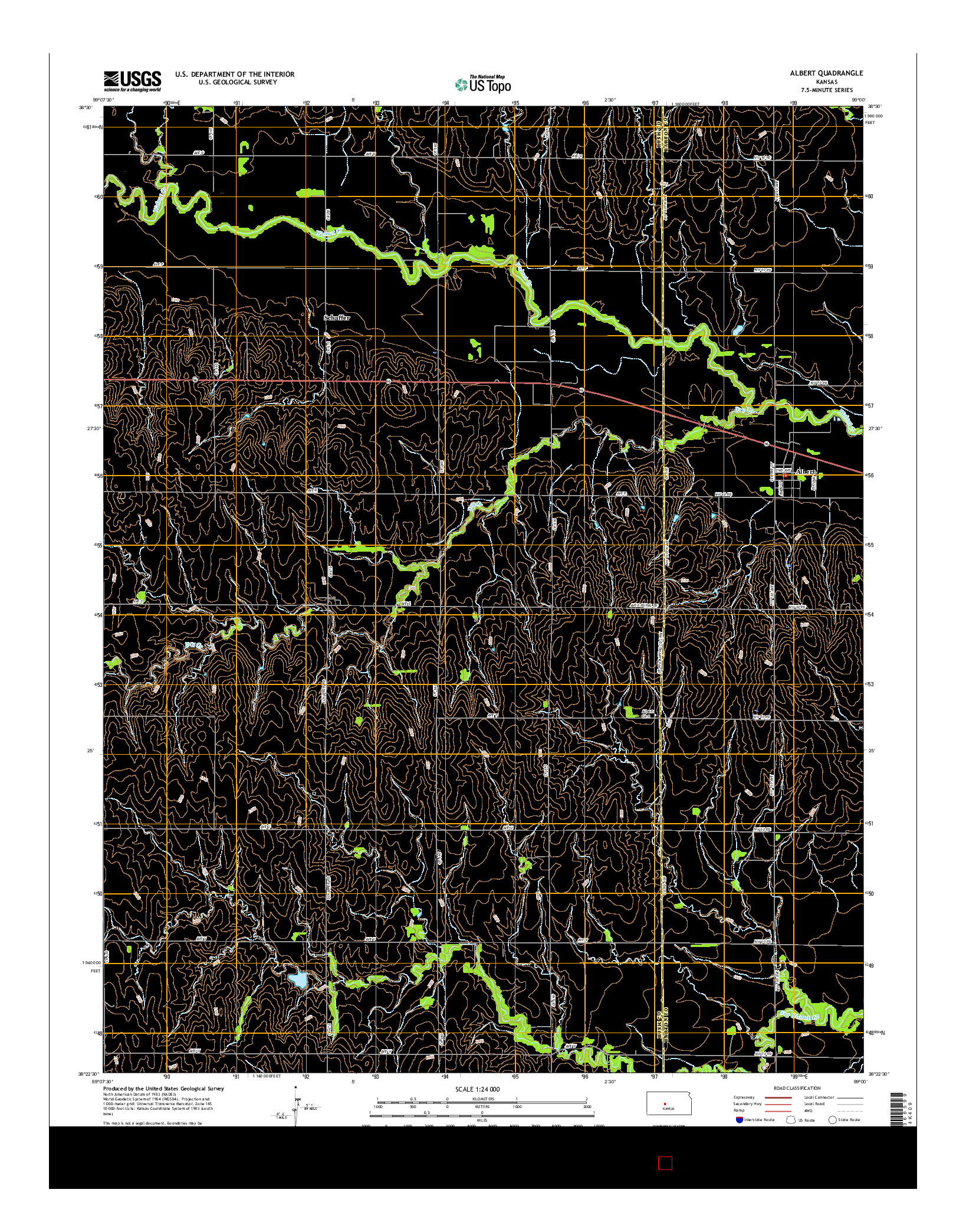 USGS US TOPO 7.5-MINUTE MAP FOR ALBERT, KS 2015