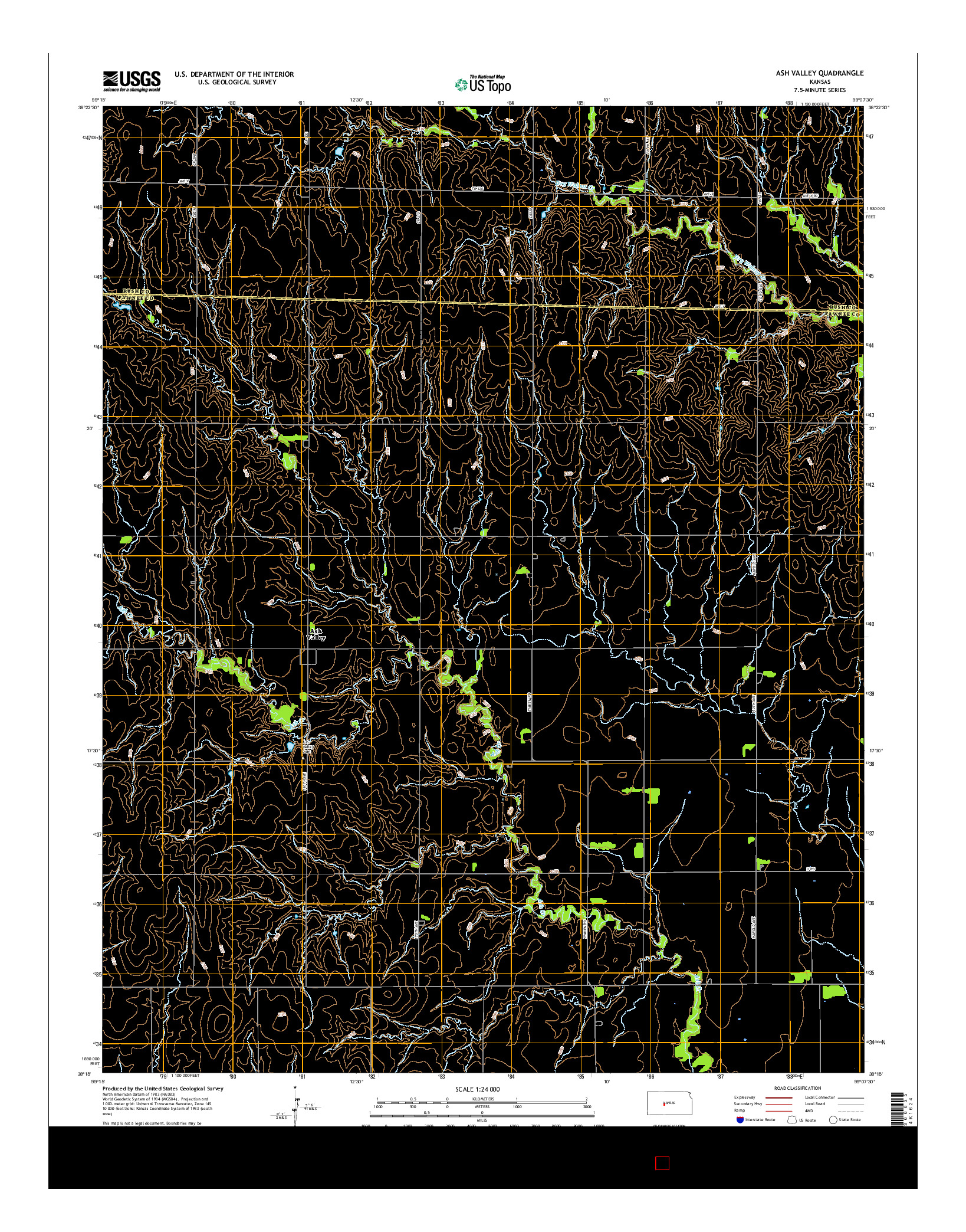 USGS US TOPO 7.5-MINUTE MAP FOR ASH VALLEY, KS 2015