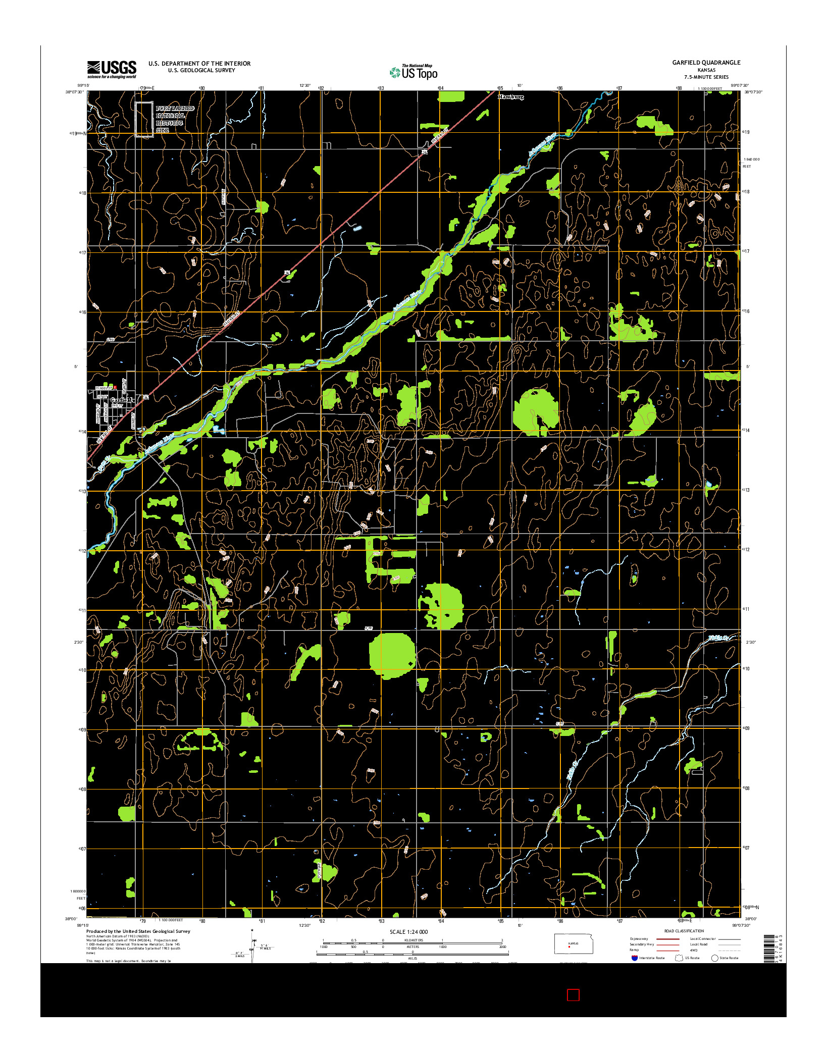USGS US TOPO 7.5-MINUTE MAP FOR GARFIELD, KS 2015
