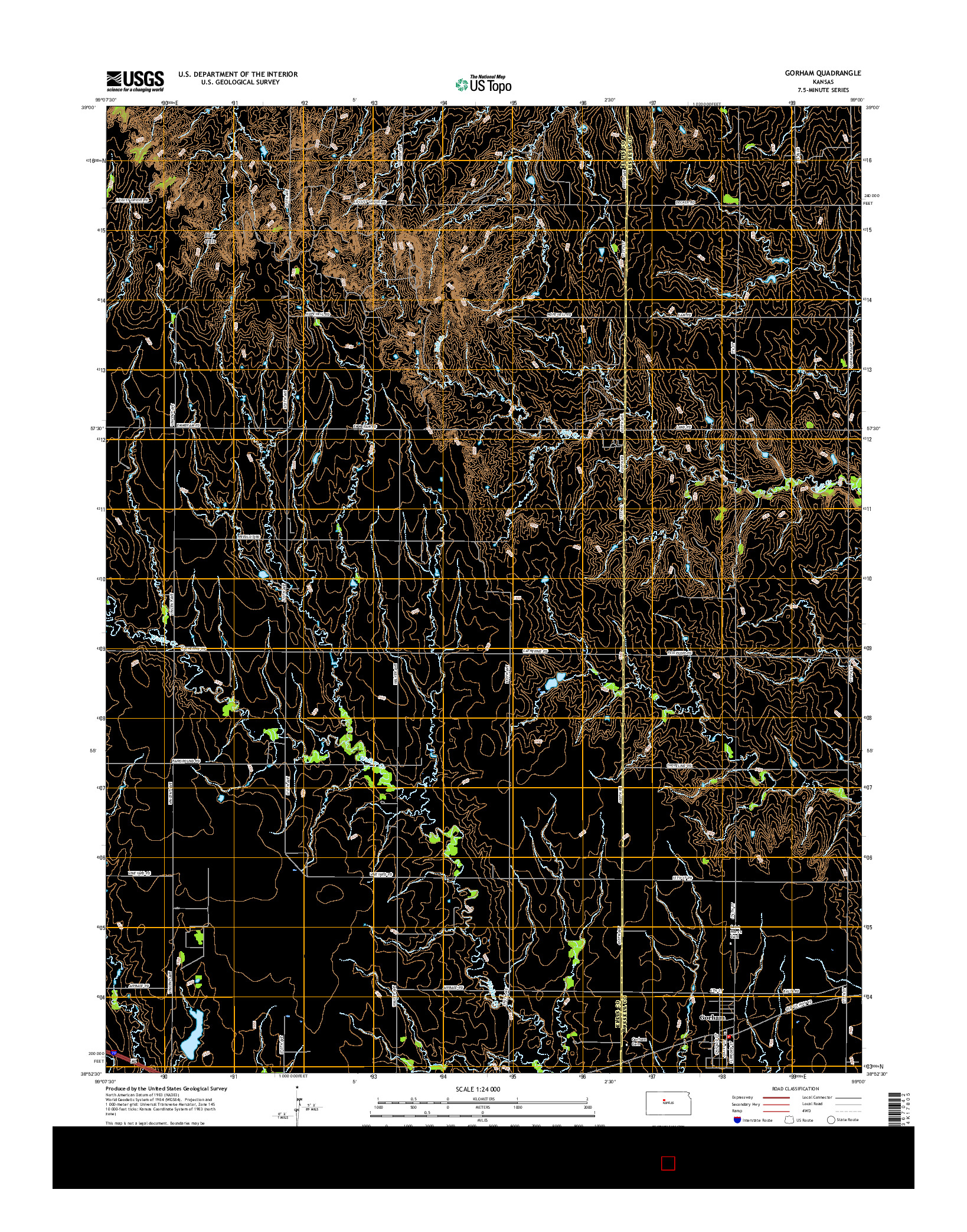 USGS US TOPO 7.5-MINUTE MAP FOR GORHAM, KS 2015