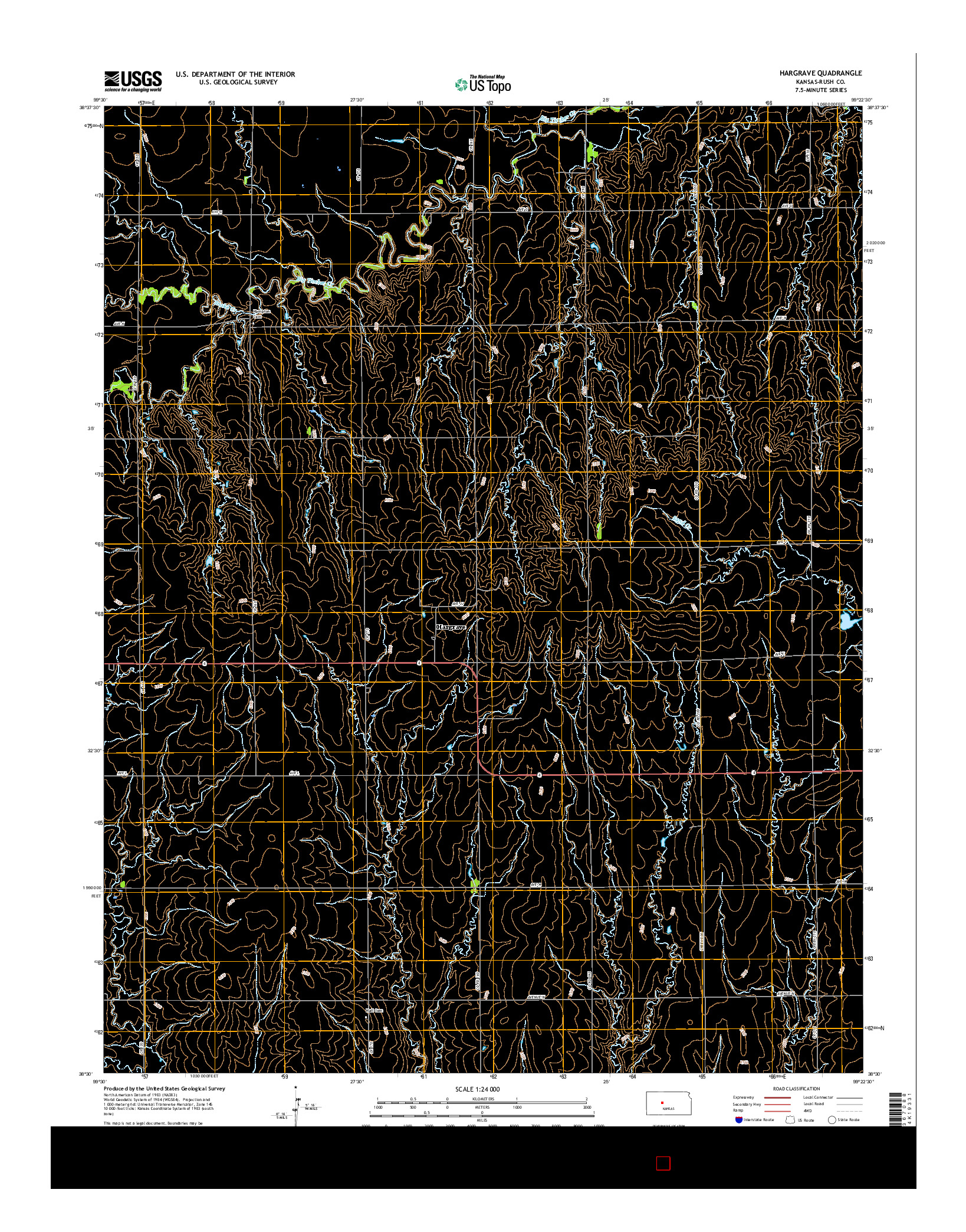 USGS US TOPO 7.5-MINUTE MAP FOR HARGRAVE, KS 2015
