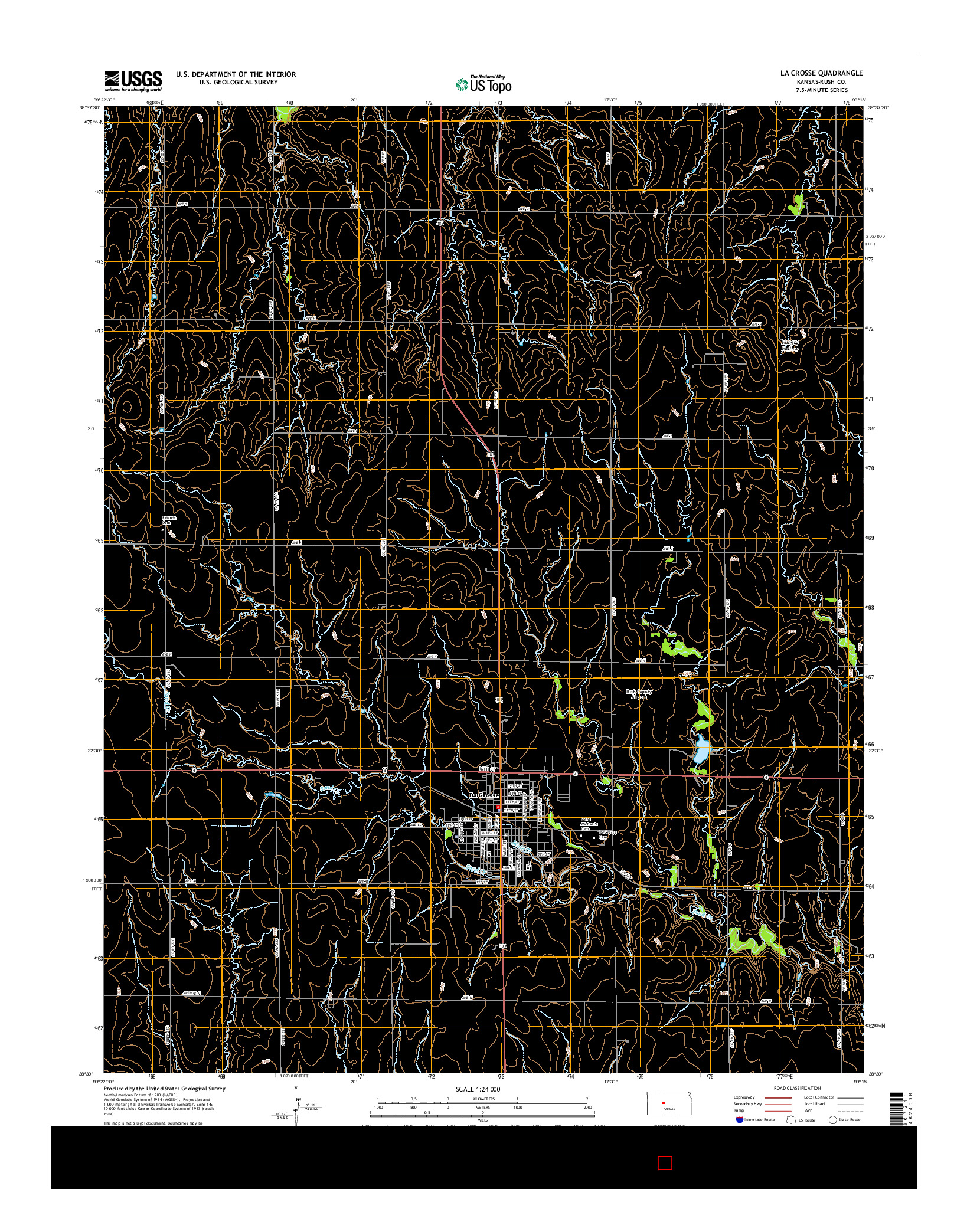 USGS US TOPO 7.5-MINUTE MAP FOR LA CROSSE, KS 2015
