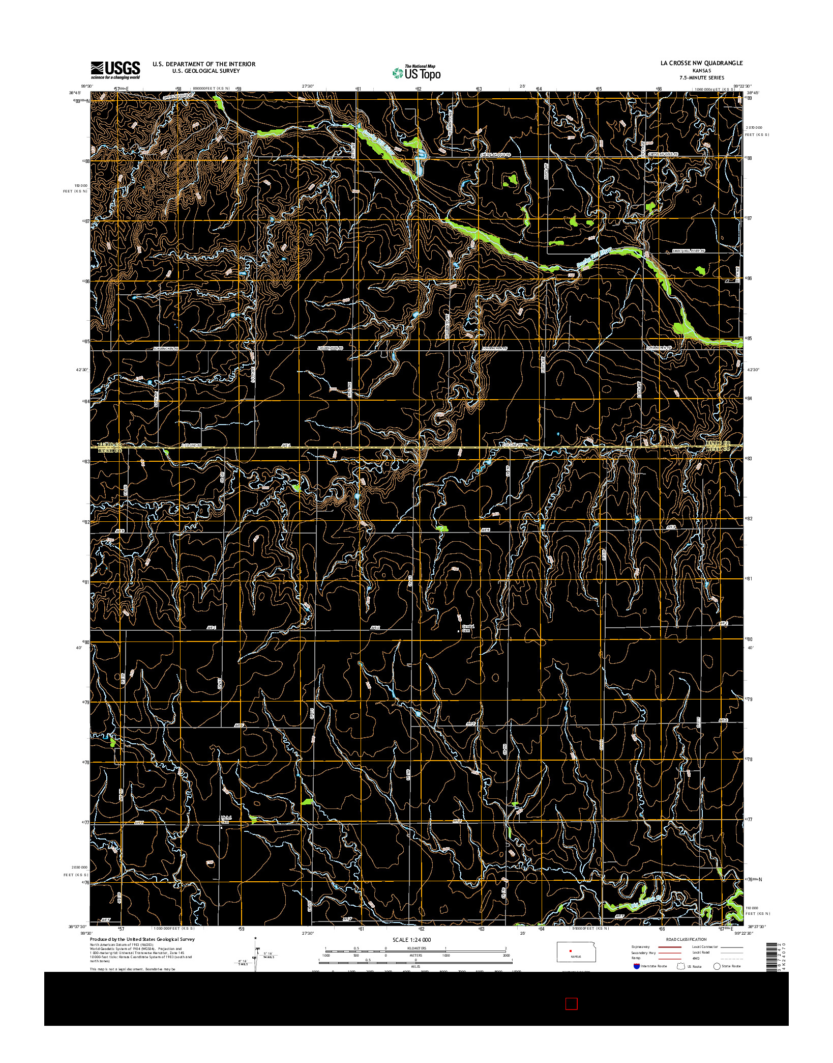 USGS US TOPO 7.5-MINUTE MAP FOR LA CROSSE NW, KS 2015