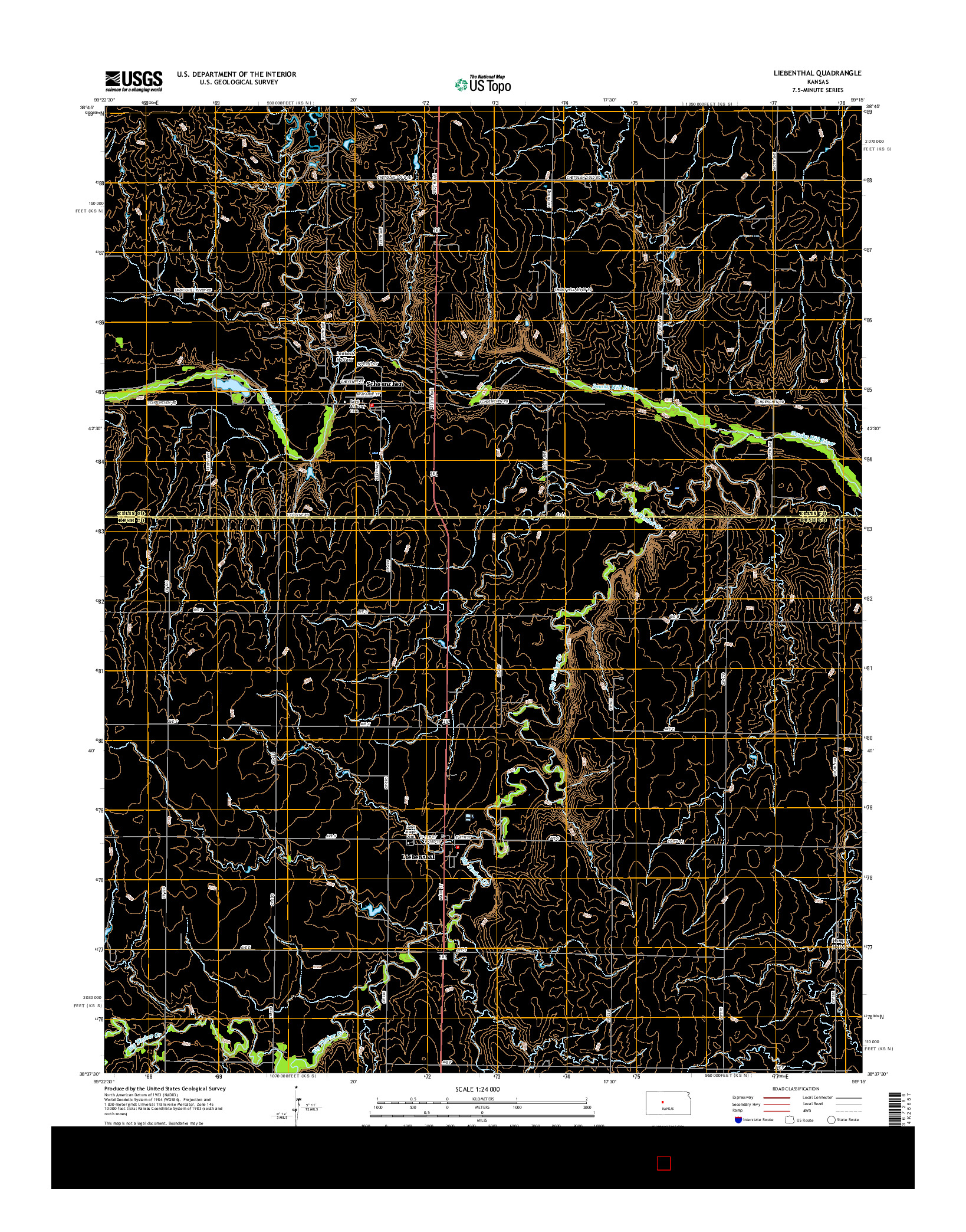 USGS US TOPO 7.5-MINUTE MAP FOR LIEBENTHAL, KS 2015