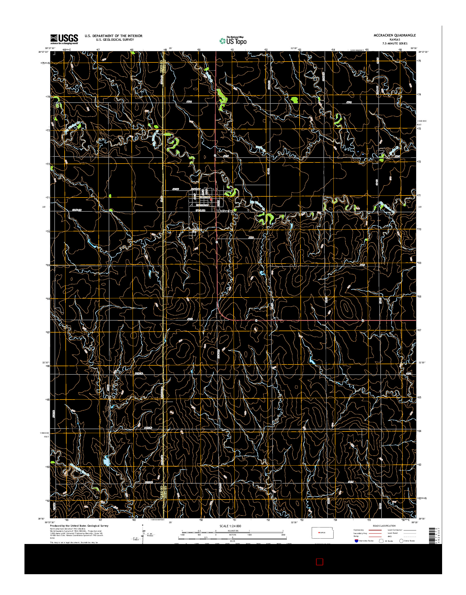 USGS US TOPO 7.5-MINUTE MAP FOR MCCRACKEN, KS 2015