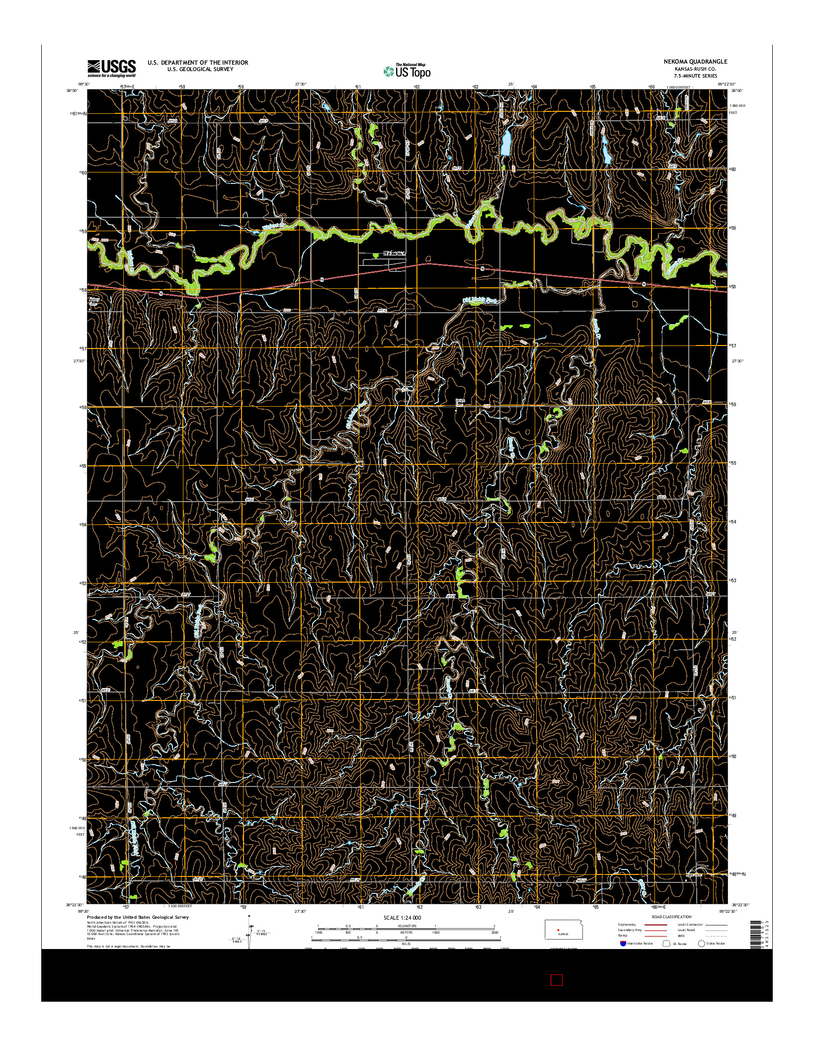 USGS US TOPO 7.5-MINUTE MAP FOR NEKOMA, KS 2015
